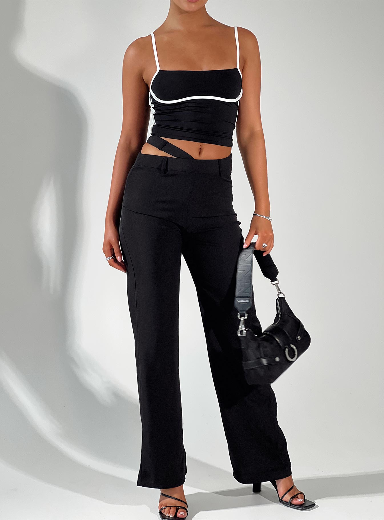 Arino Asymmetric Waistband Pants Black - Image 6