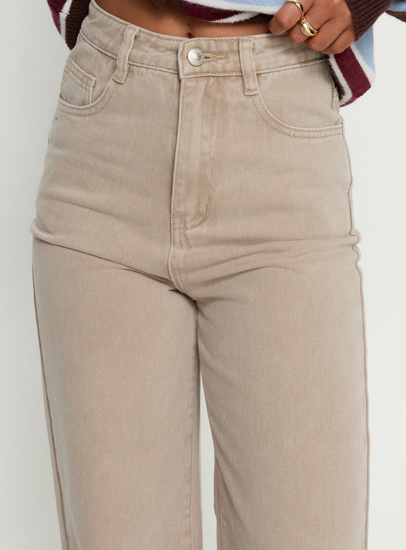 Nicolo High Rise Straight Leg Jeans Concrete - Image 5