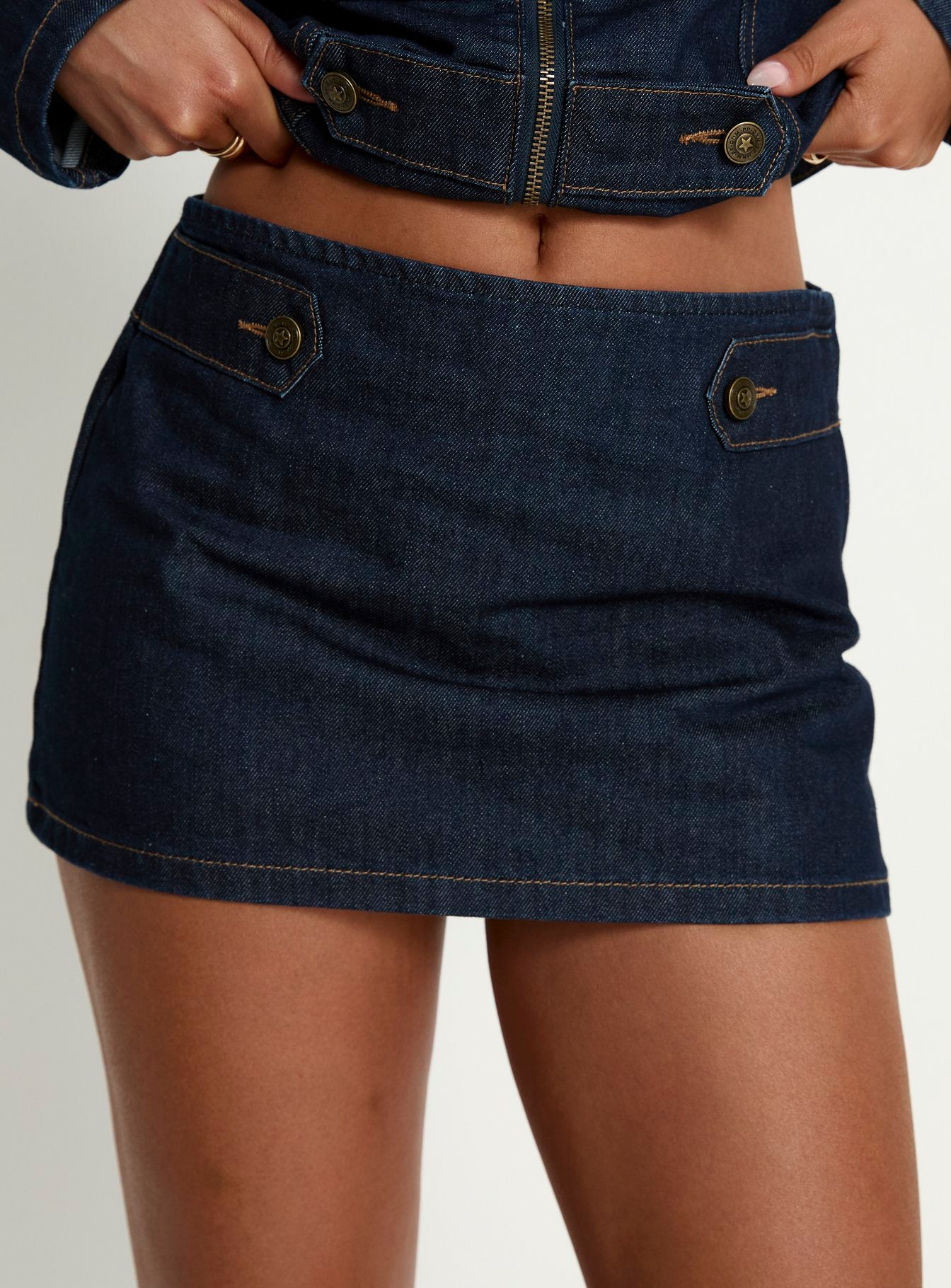 Cristen Cadet Denim Mini Skirt Indigo - Image 6
