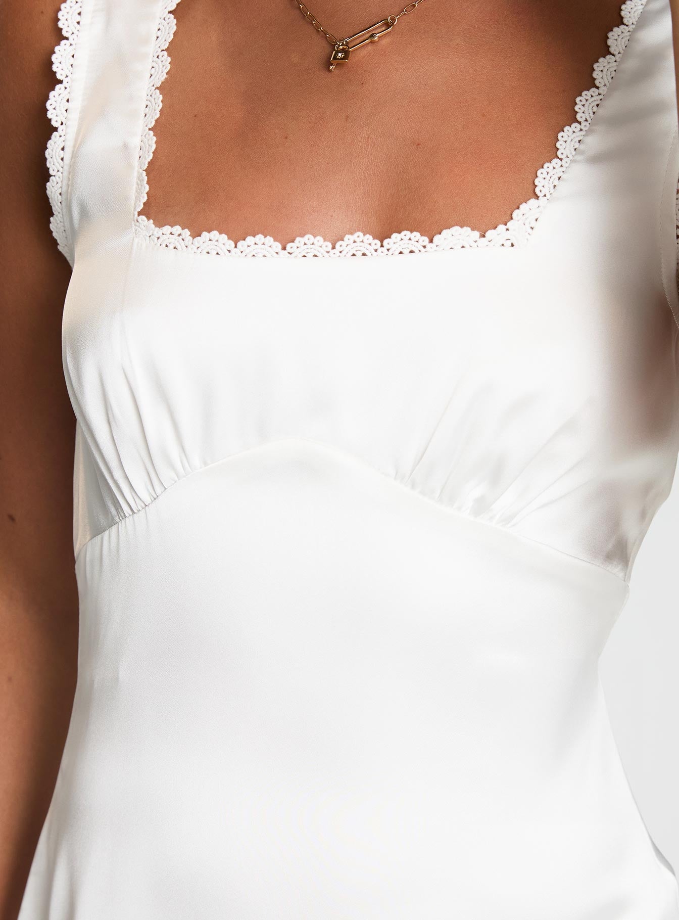 Dasha Satin Mini Dress White - Image 6