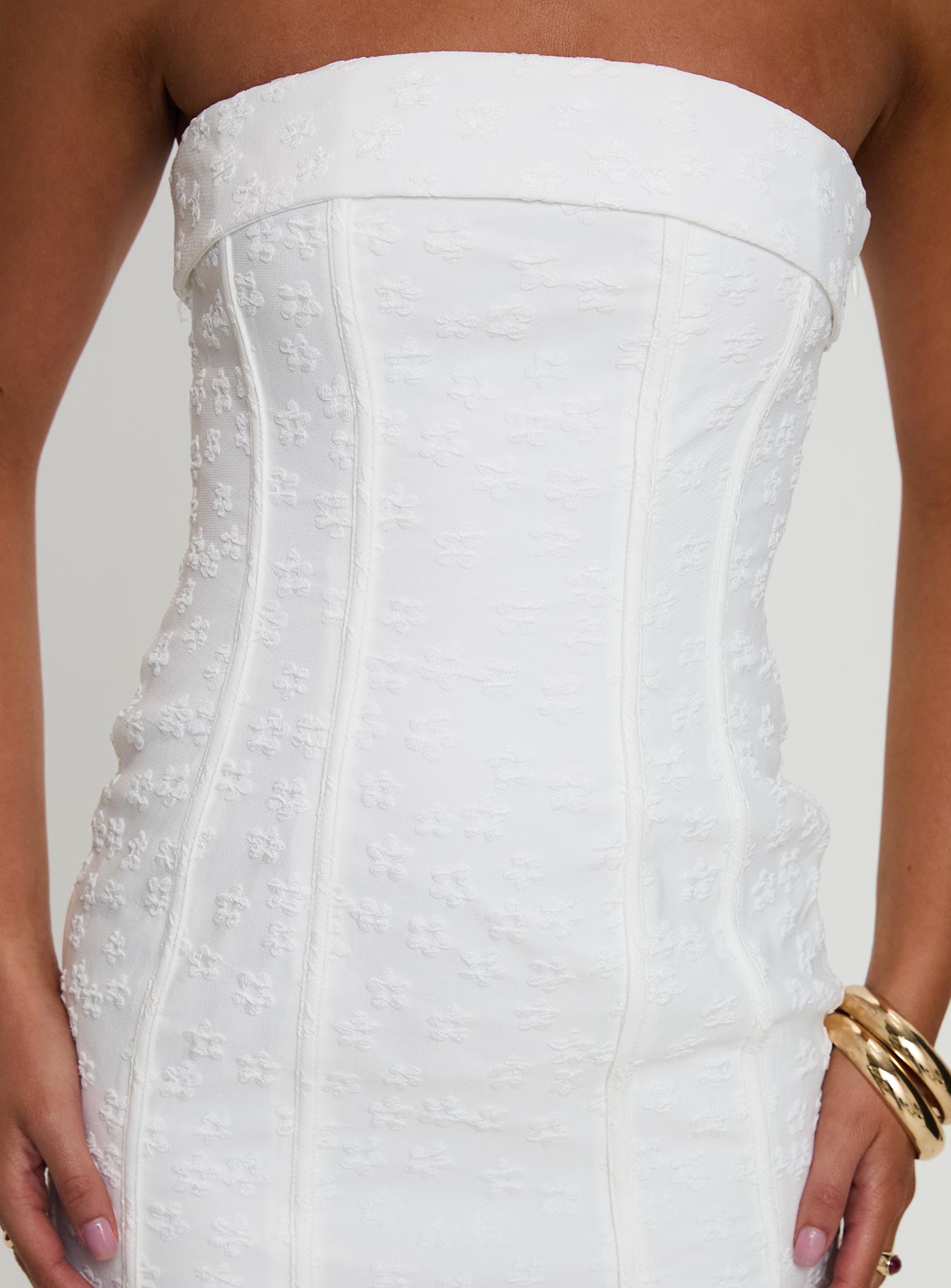 Bertrand Strapless Mini Dress White - Image 9