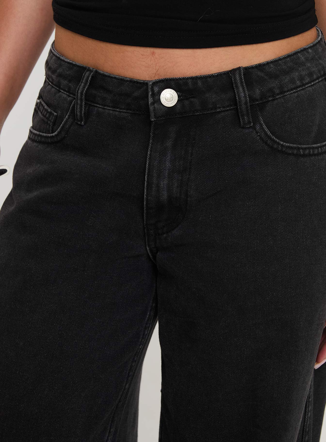 Ramos Low Rise Denim Jeans Washed Black - Image 6