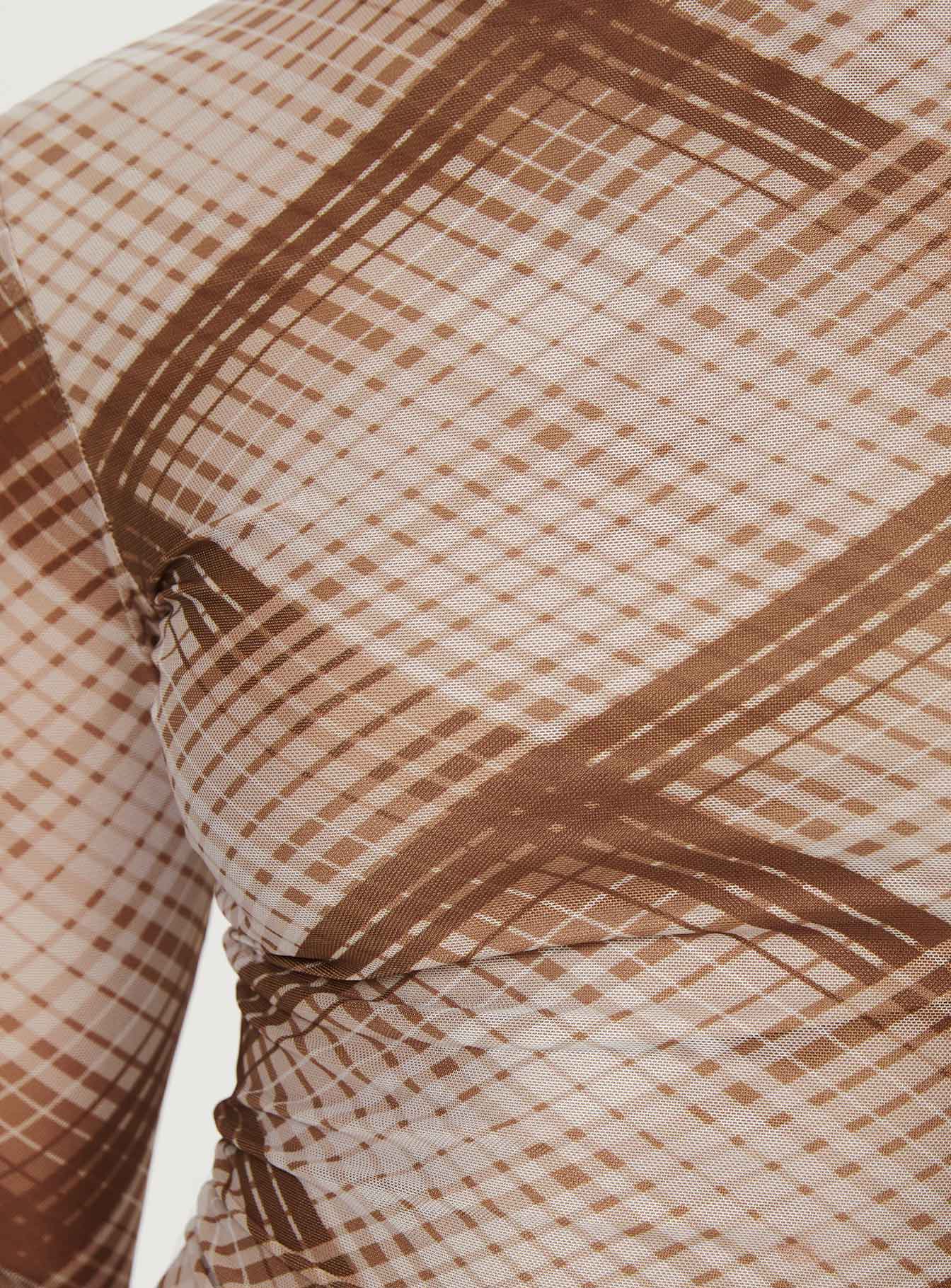 Another Dreamer Long Sleeve Top Brown Check - Image 6