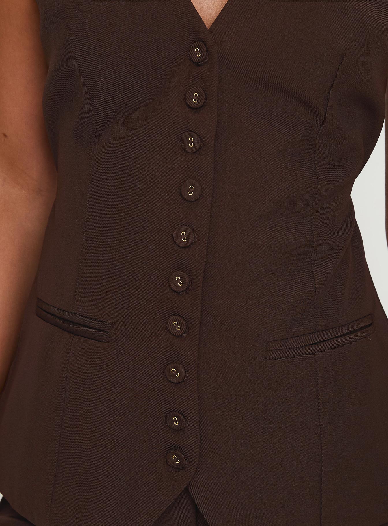 Ambient Longline Button Up Top Chocolate - Image 6