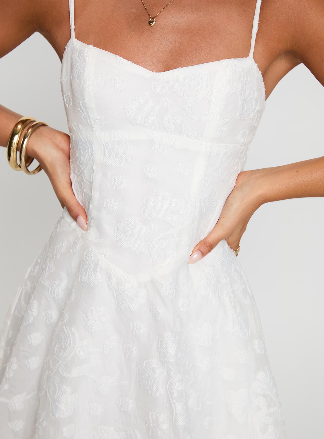 New Chapters Broderie Mini Dress White - Image 6