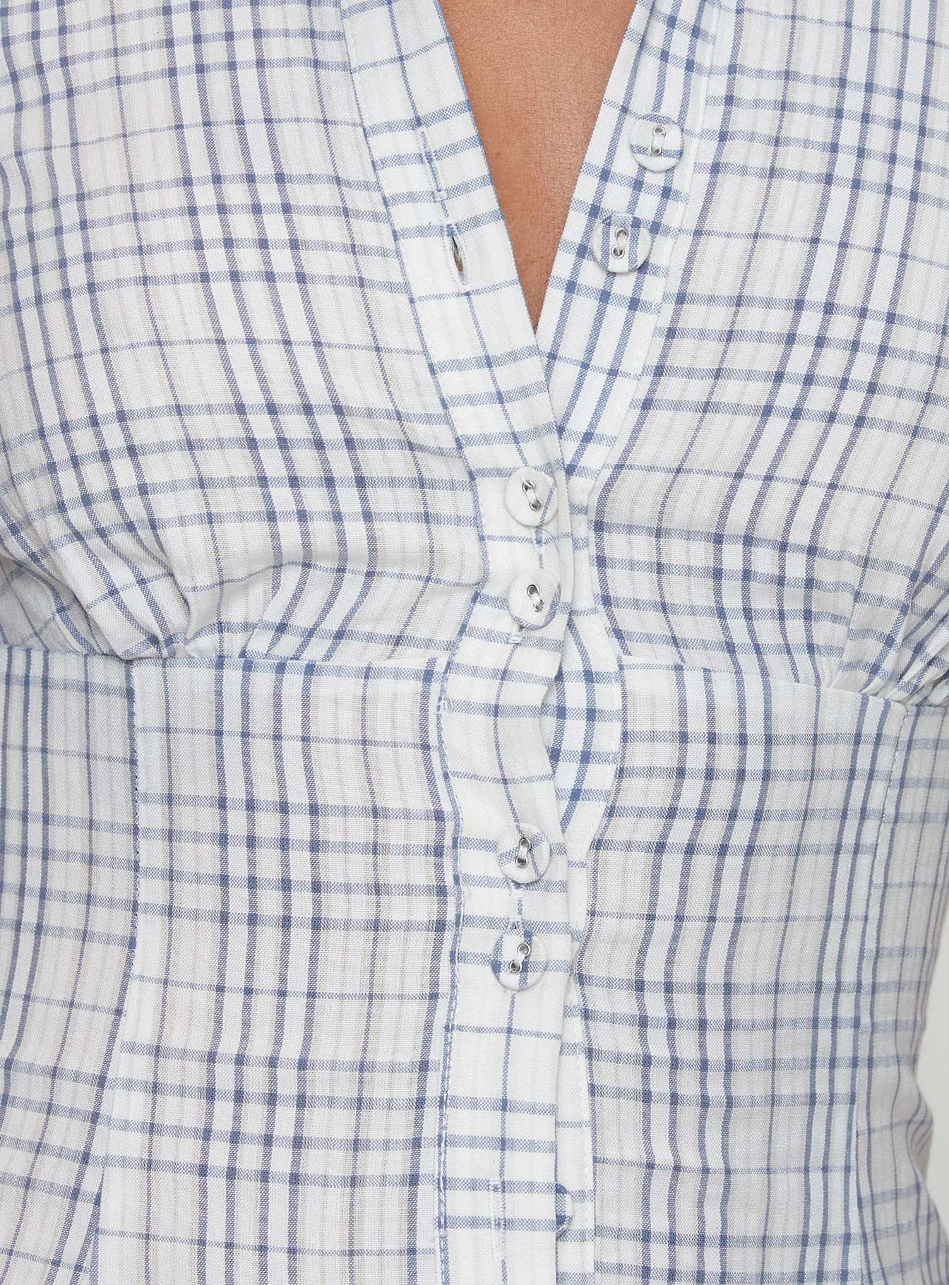 Cottesloe Blouse Top Blue Check - Image 6