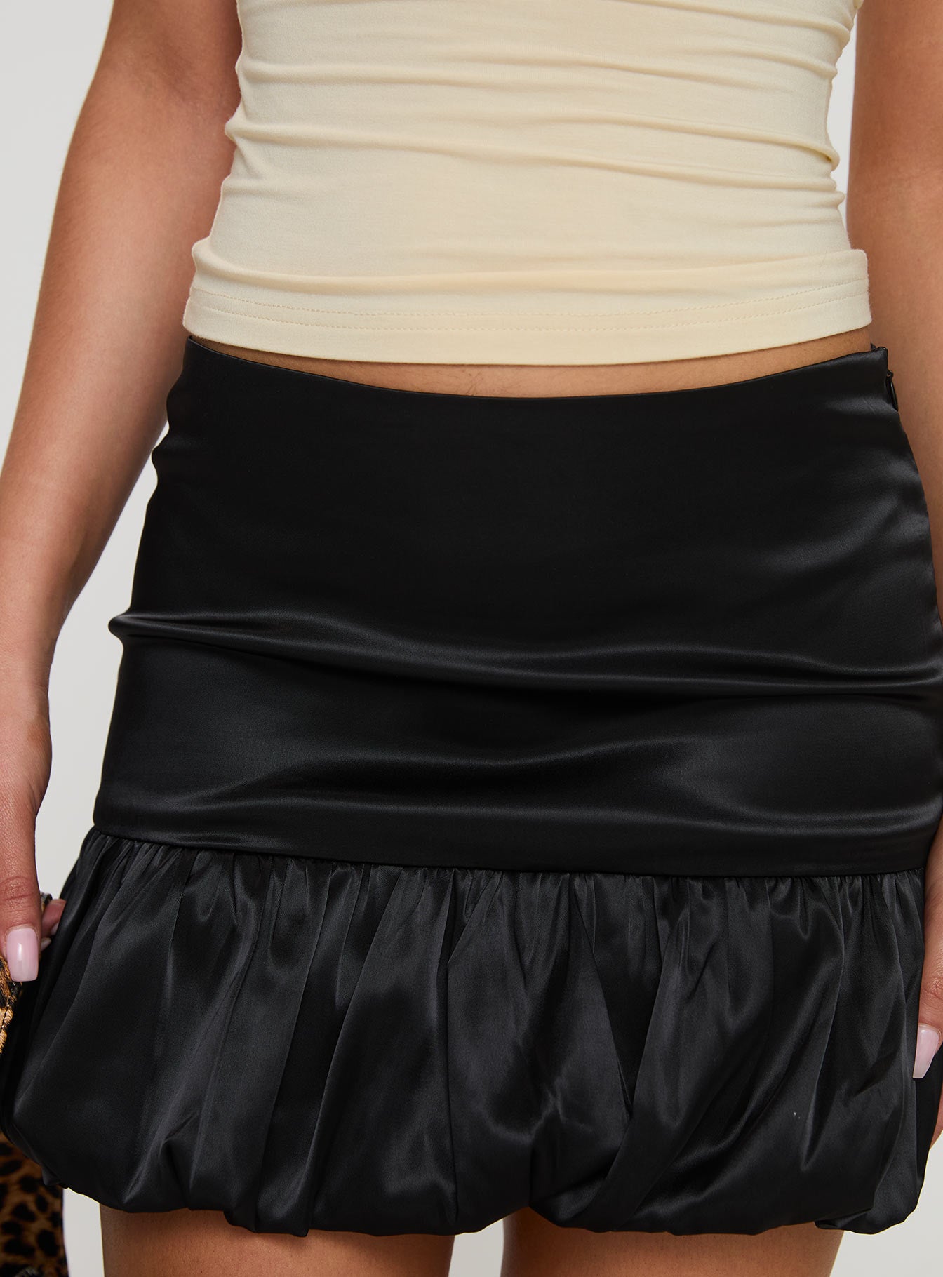 Ravioli Bubble Hem Mini Skirt Black - Image 6