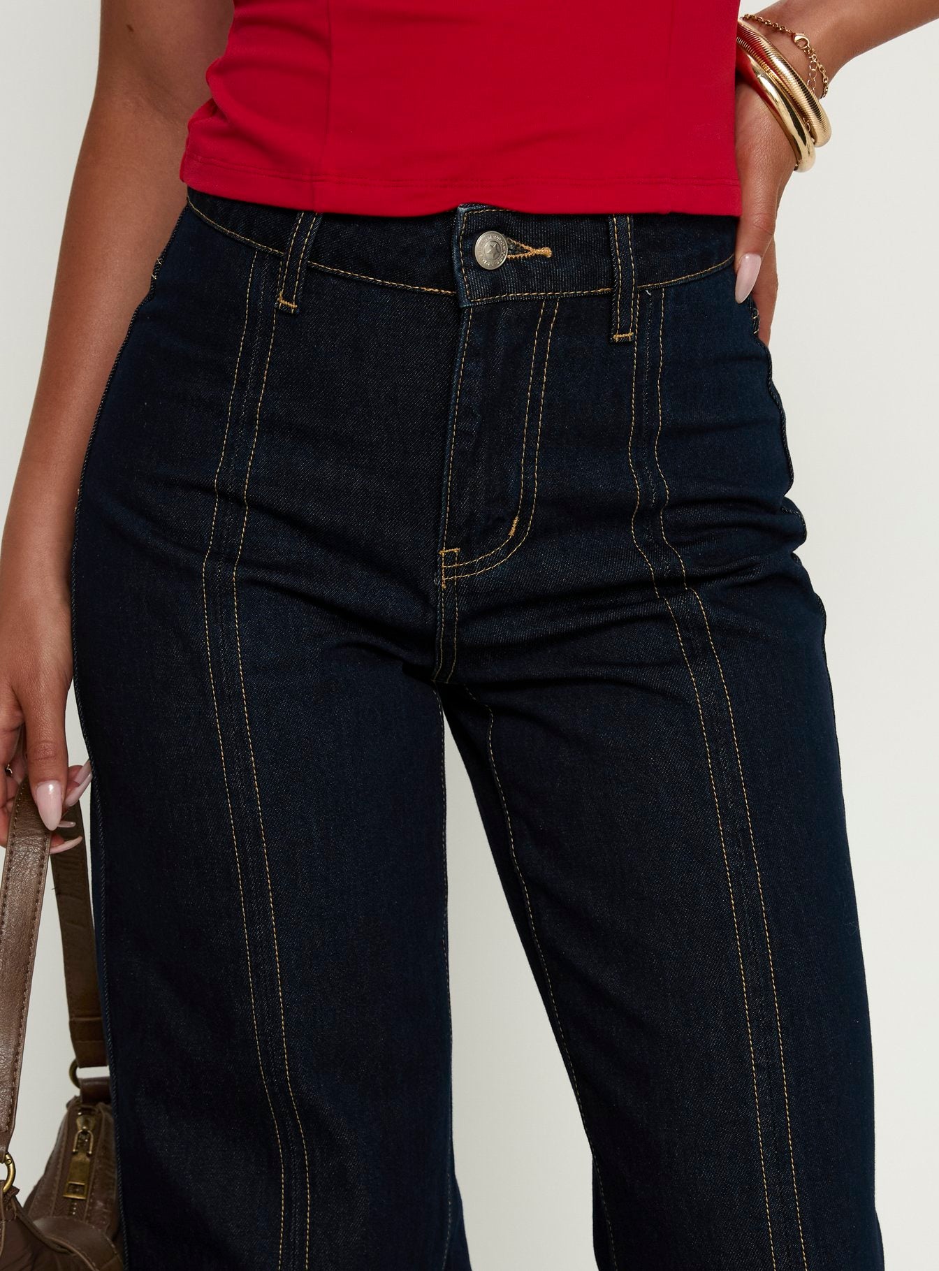 Cadance High Rise Straight Leg Jeans Indigo - Image 5