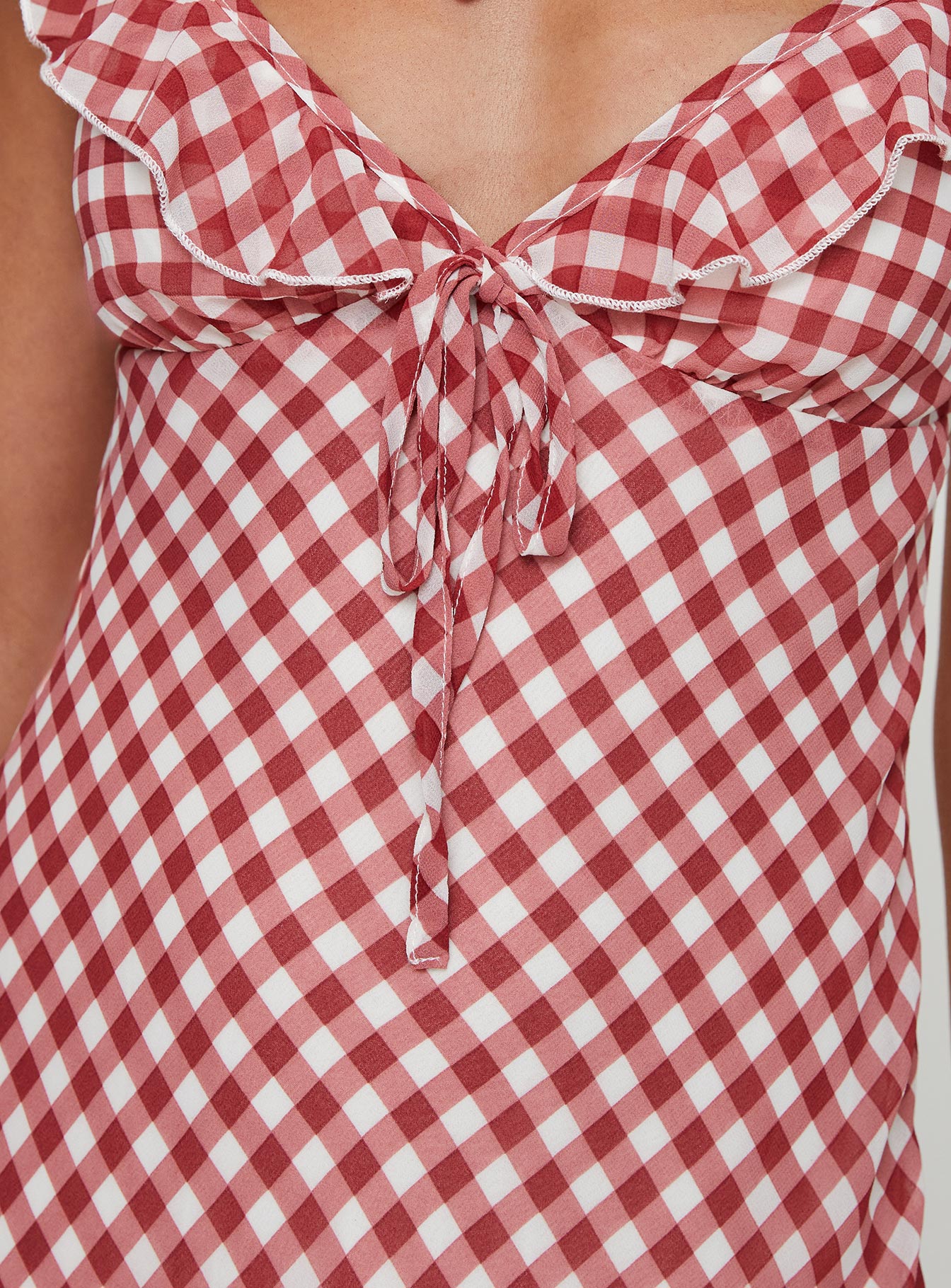 Marseilla Mini Dress Red Check - Image 5