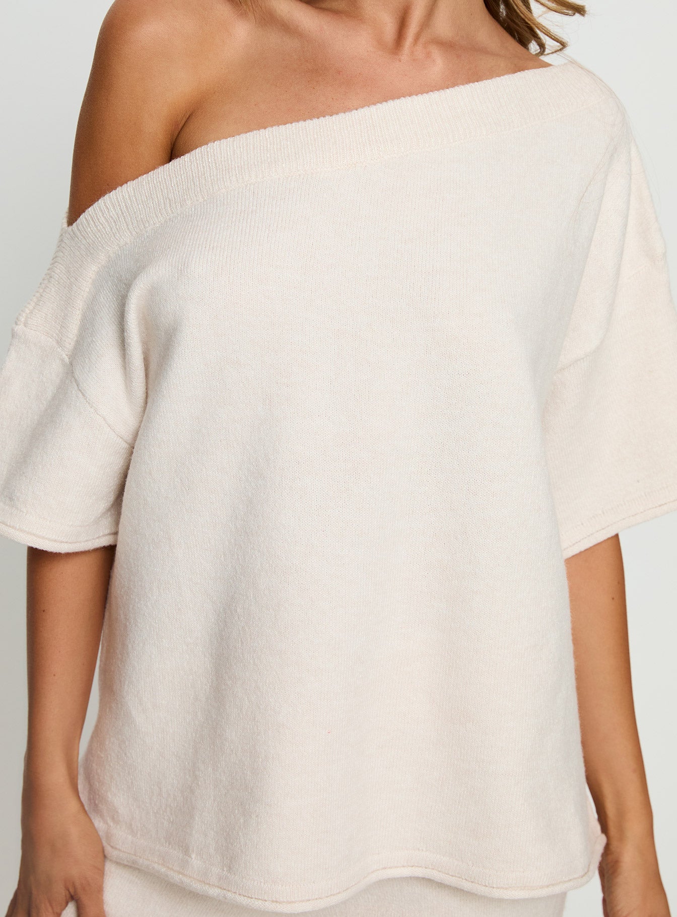Kourta Off Shoulder Oversized Top Oat - Image 6