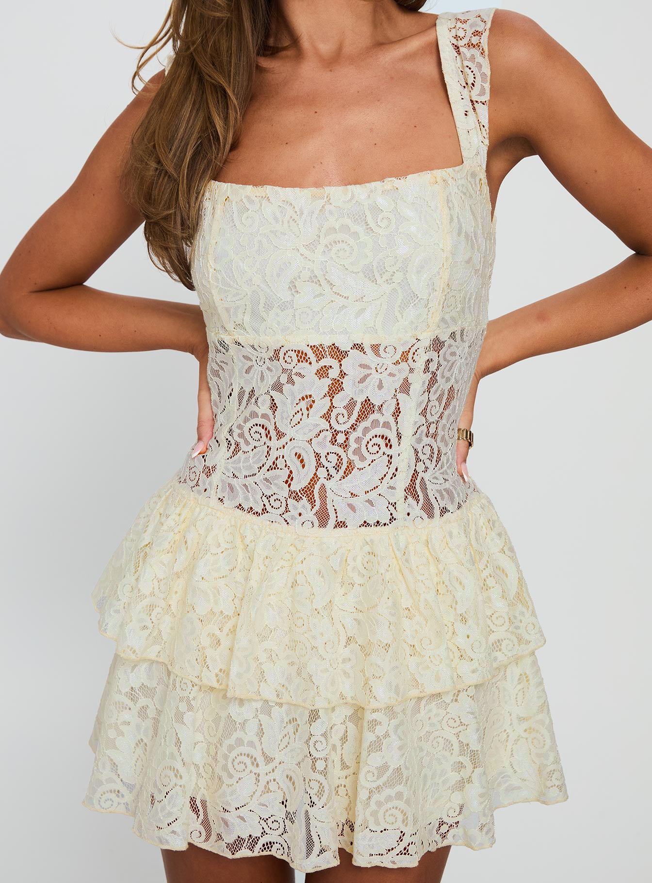 True Connections Lace Playsuit Cream - Image 6