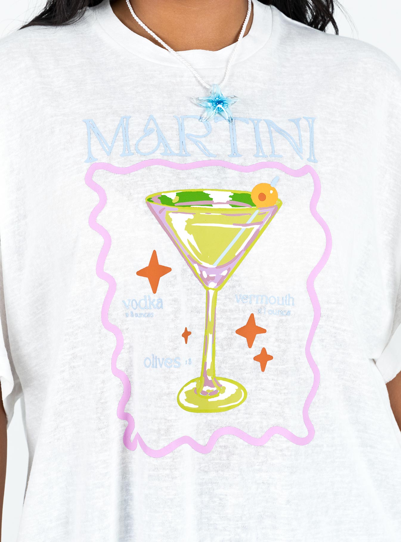 Martini Oversized Tee White - Image 6