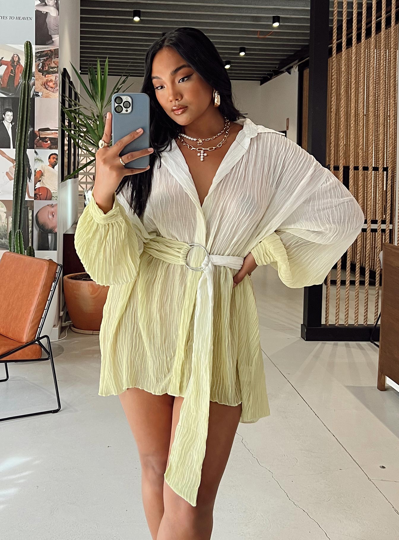 Tune In Shirt Dress Green - Image 6