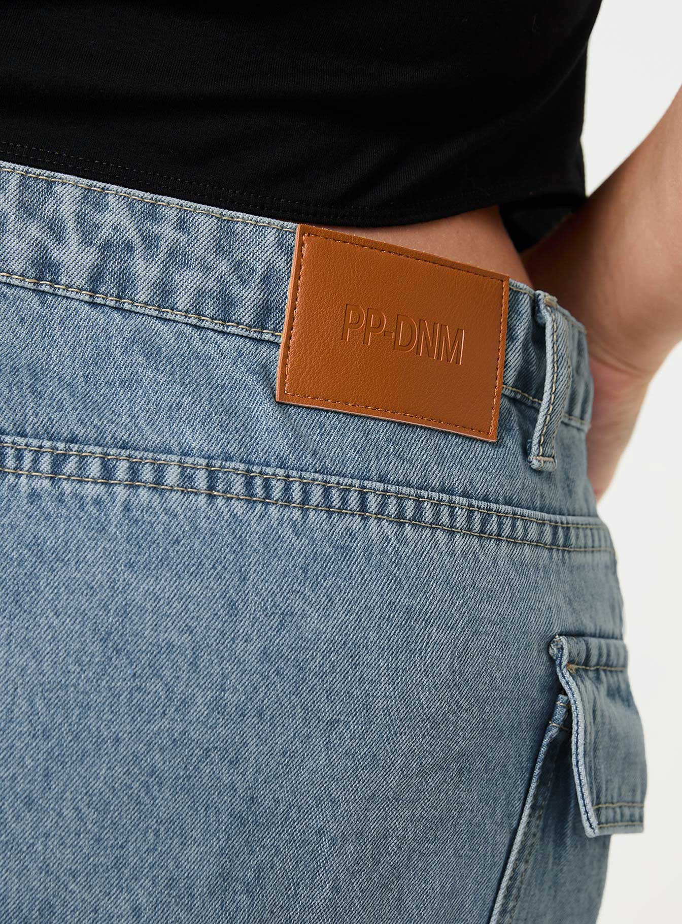 Zakai Cargo Denim Mini Skirt Light Blue Denim Curve - Image 6