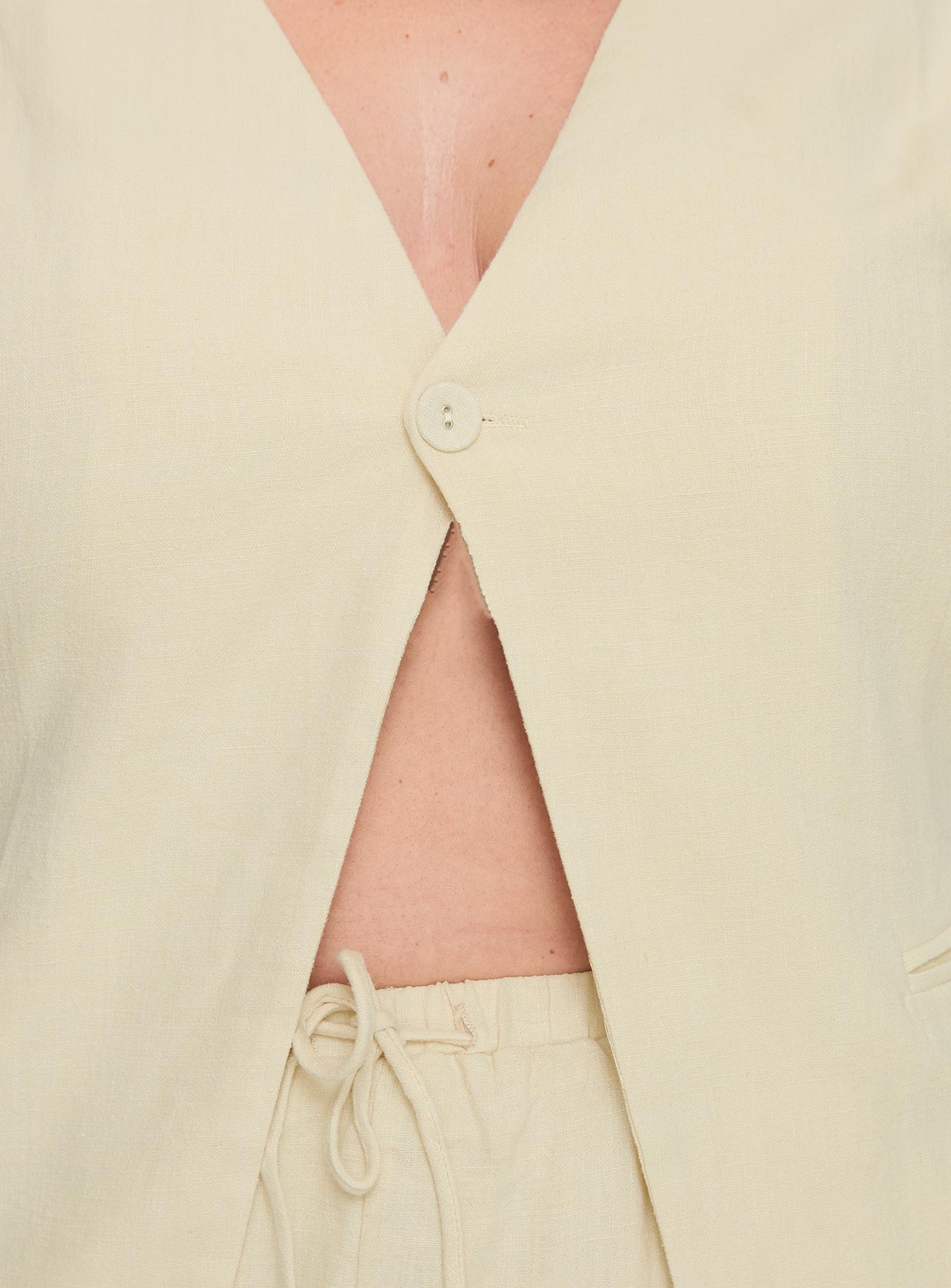 Days With You Linen Blend Vest Top Sand Curve - Image 6