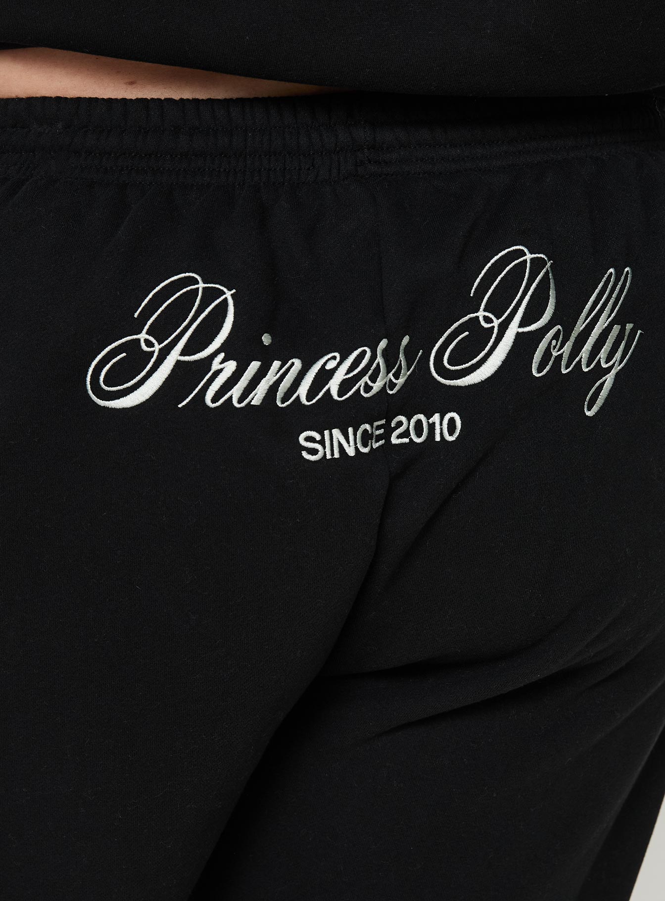 Princess Polly Track Pants Script Black / Ivory Curve - Image 6