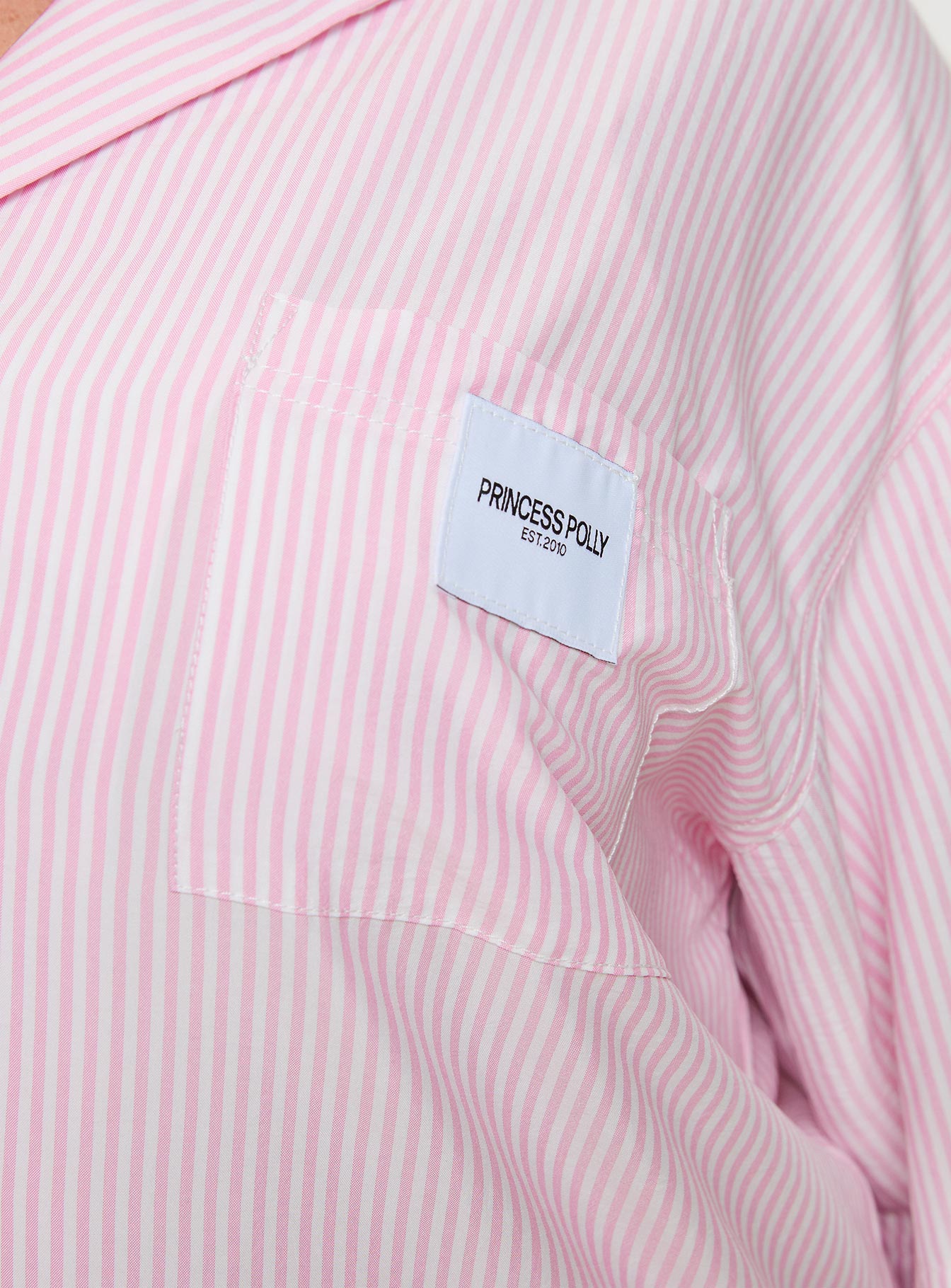 Early Riser Sleep Shirt Pink Stripe Curve - Image 6