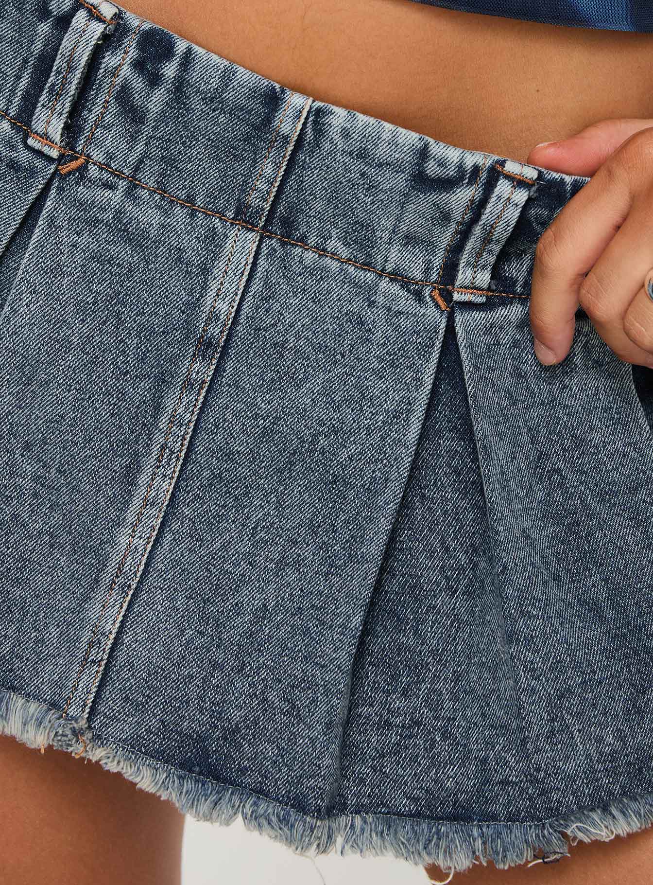 Allure 90's Mini Skort Faded Denim - Image 6