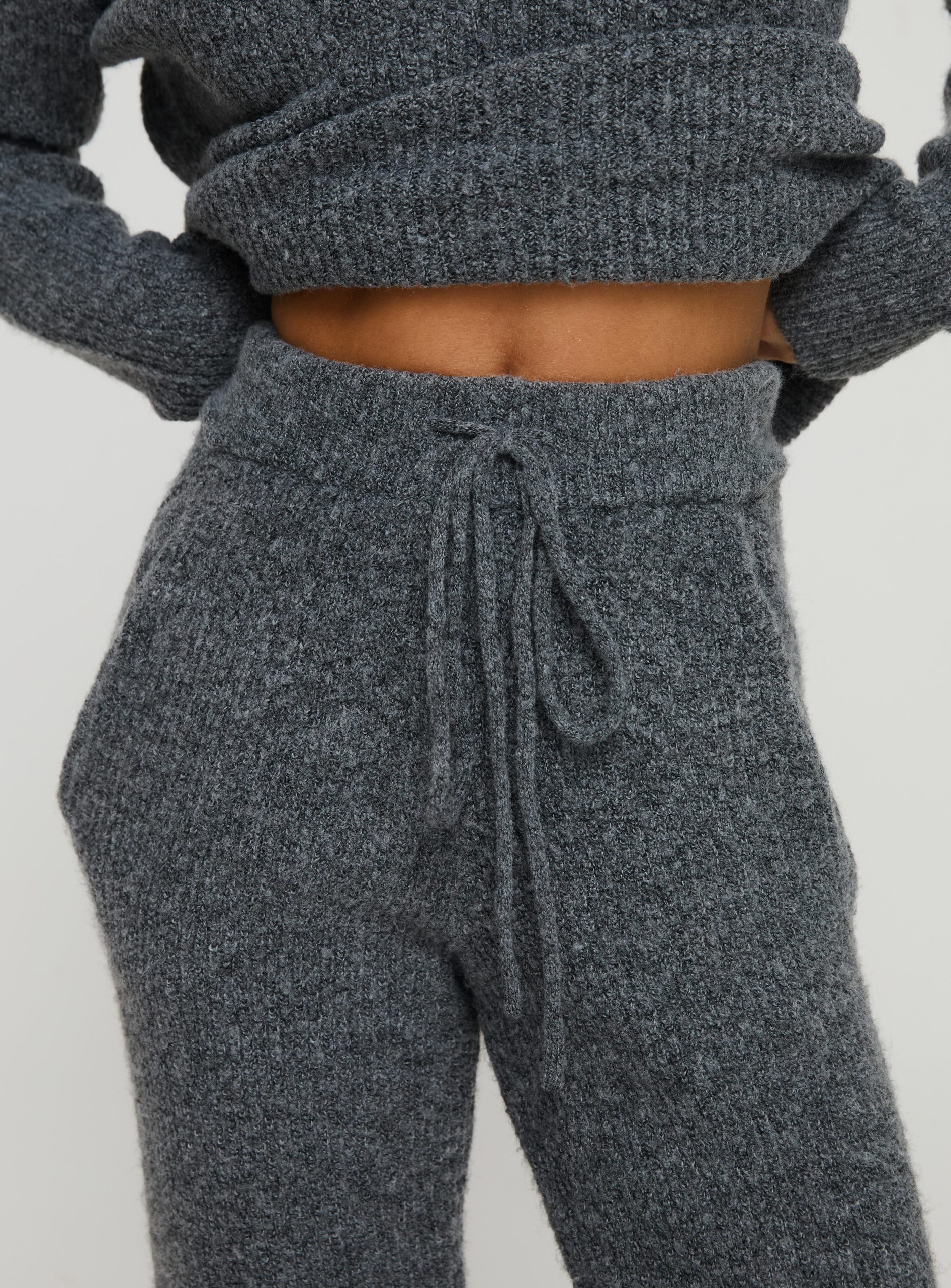 Abrams Rib Knit Pants Charcoal Marle - Image 6