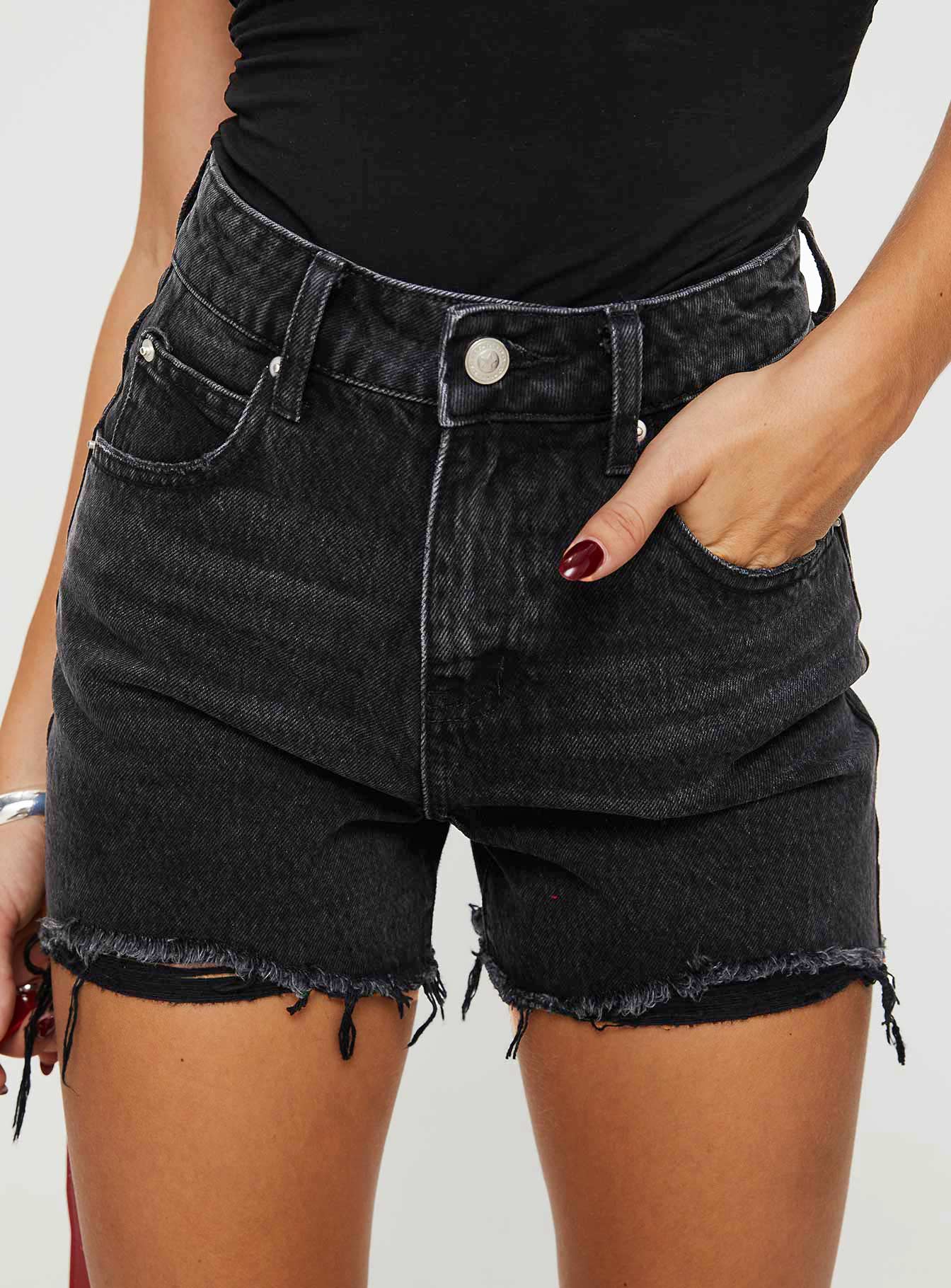 Laurena Denim Shorts Black - Image 6