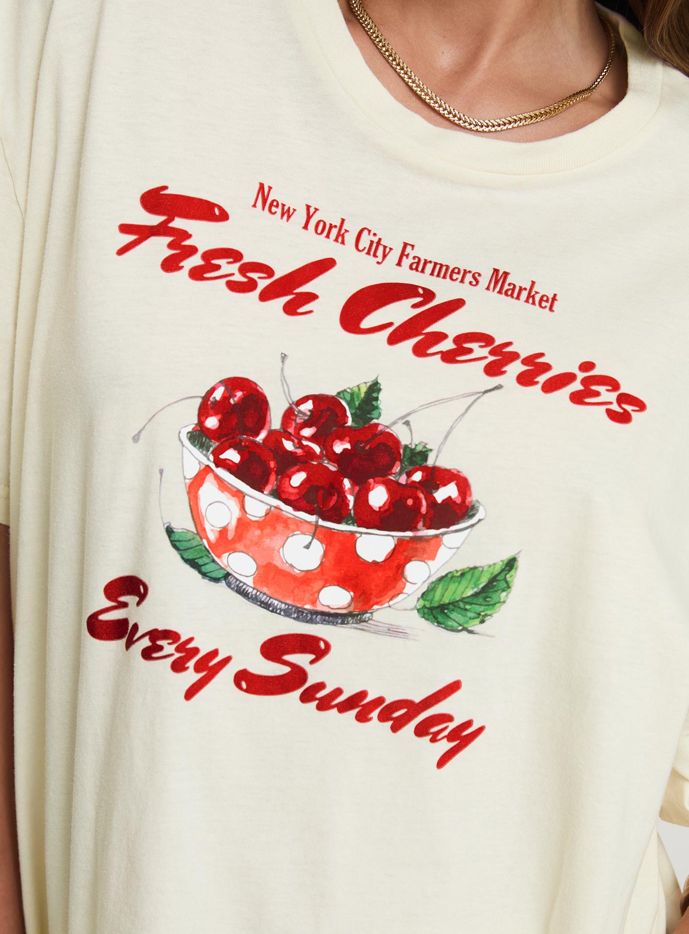 Fresh Cherries Oversized Tee Yellow - Image 6