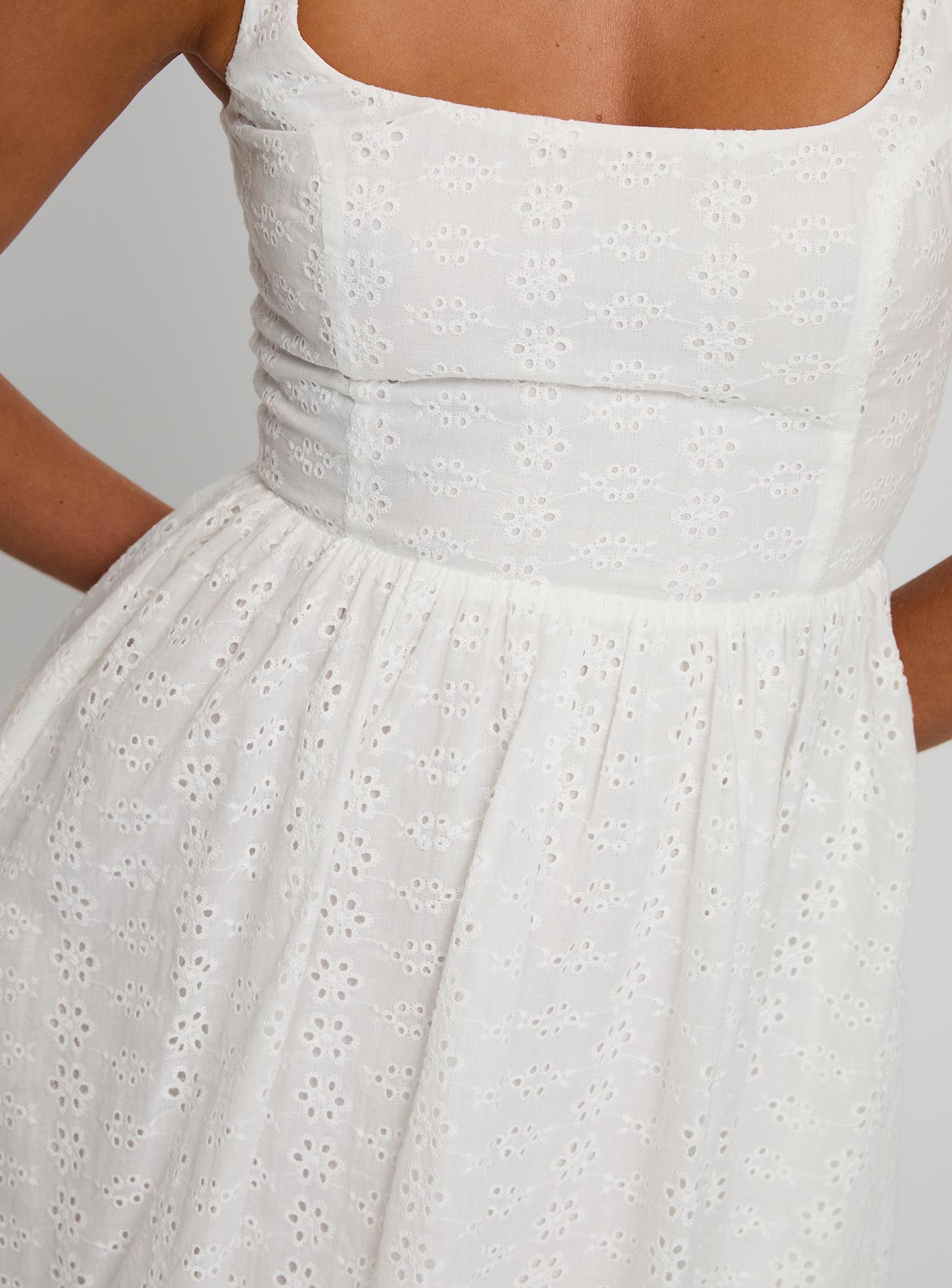 Cartmel Embroidered Mini Dress White - Image 6