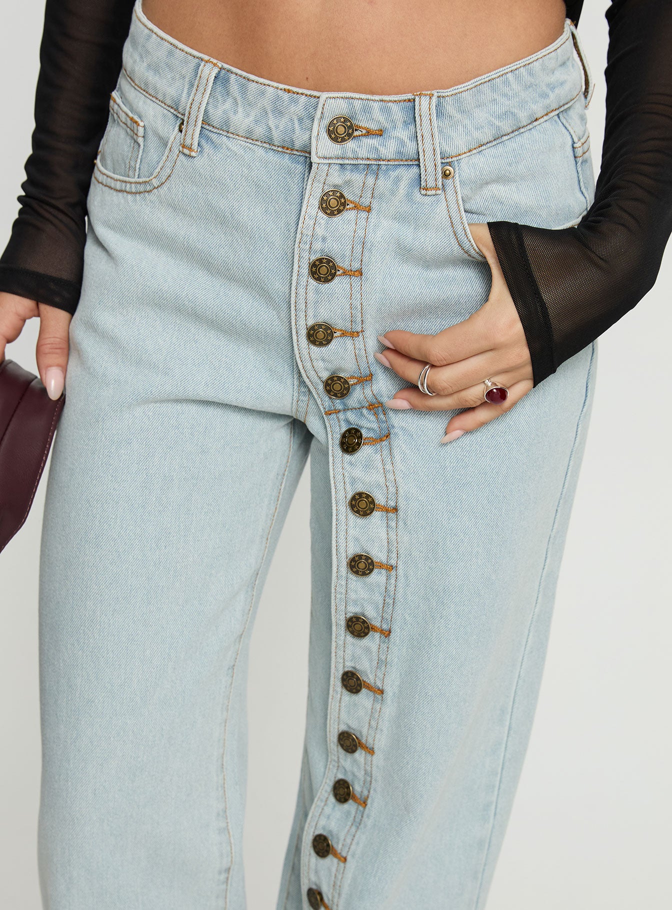 Penny Mid Rise Straight Leg Jeans Light Denim - Image 6