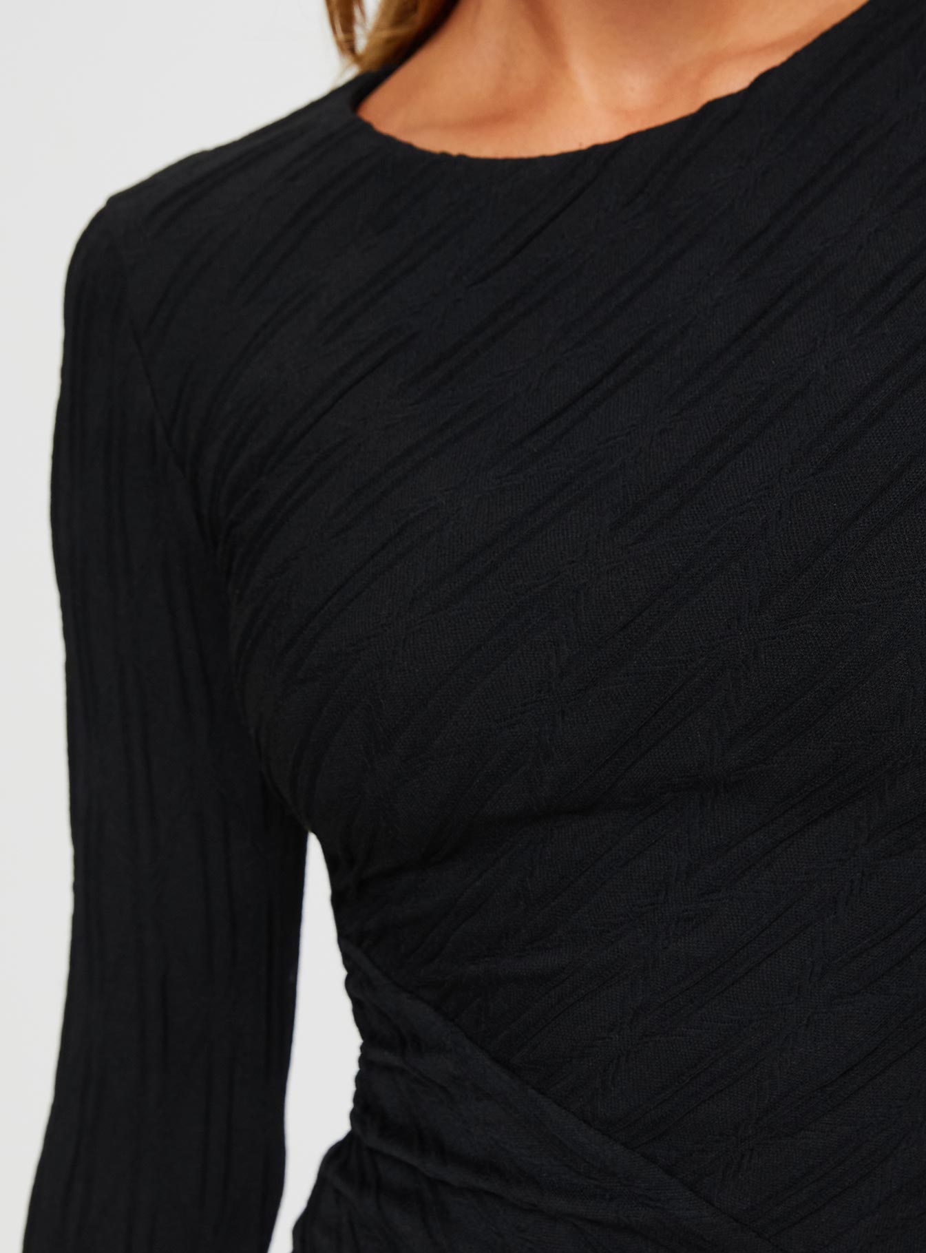 Dakara Long Sleeve Mini Dress Black - Image 6