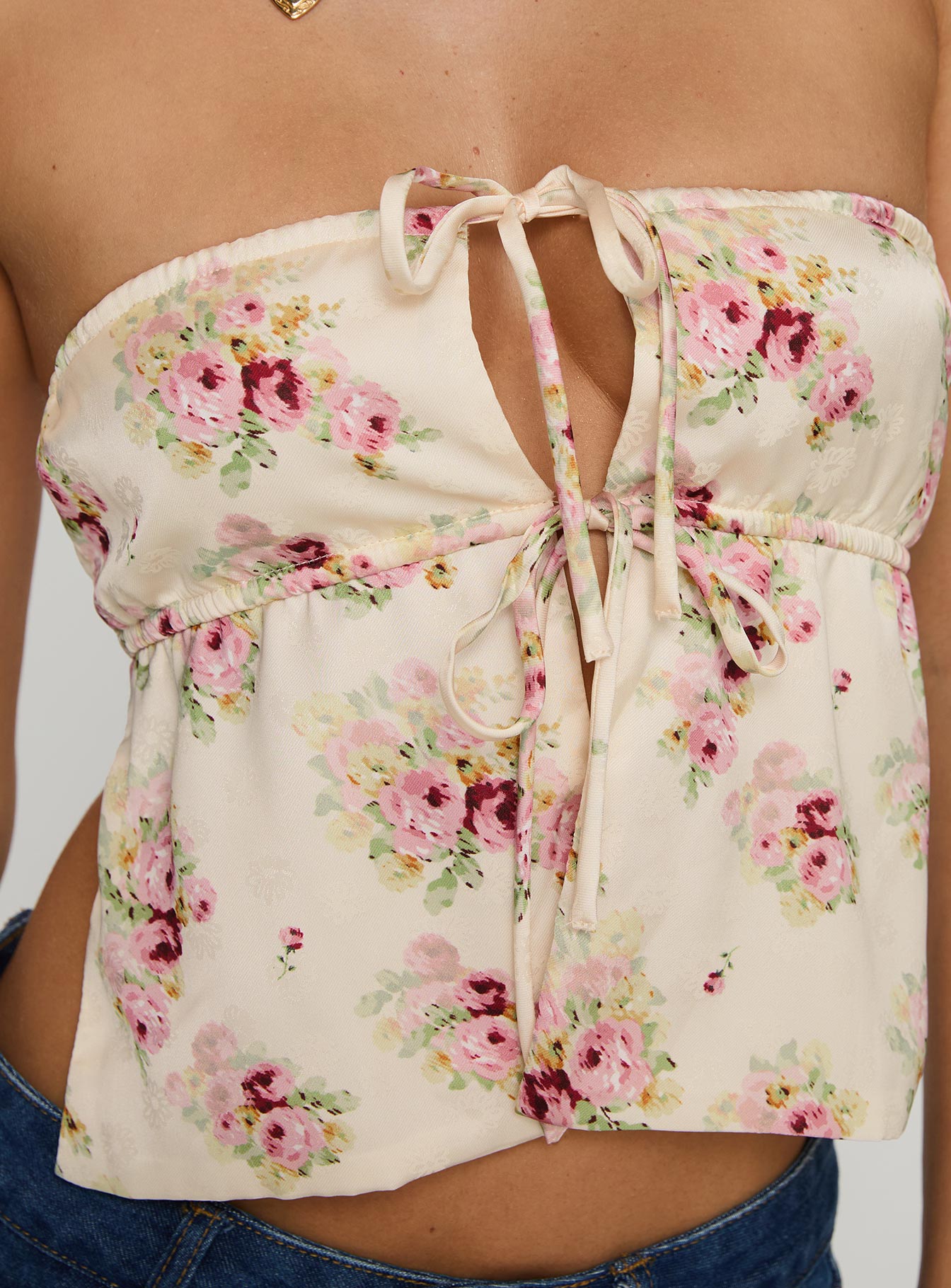 Eithanale Strapless Top Cream / Floral - Image 6