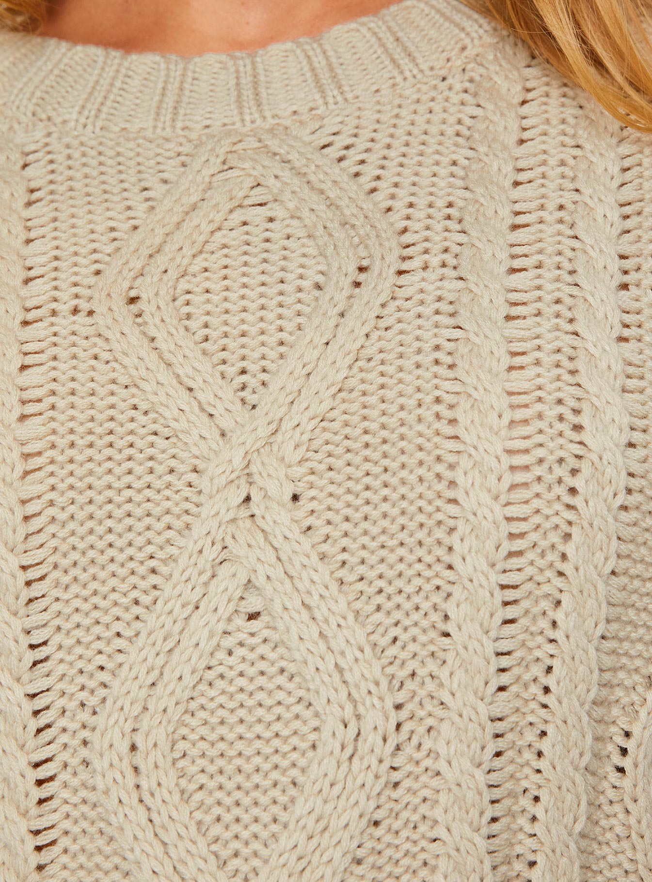 Anaya Sweater Mini Dress Beige - Image 6