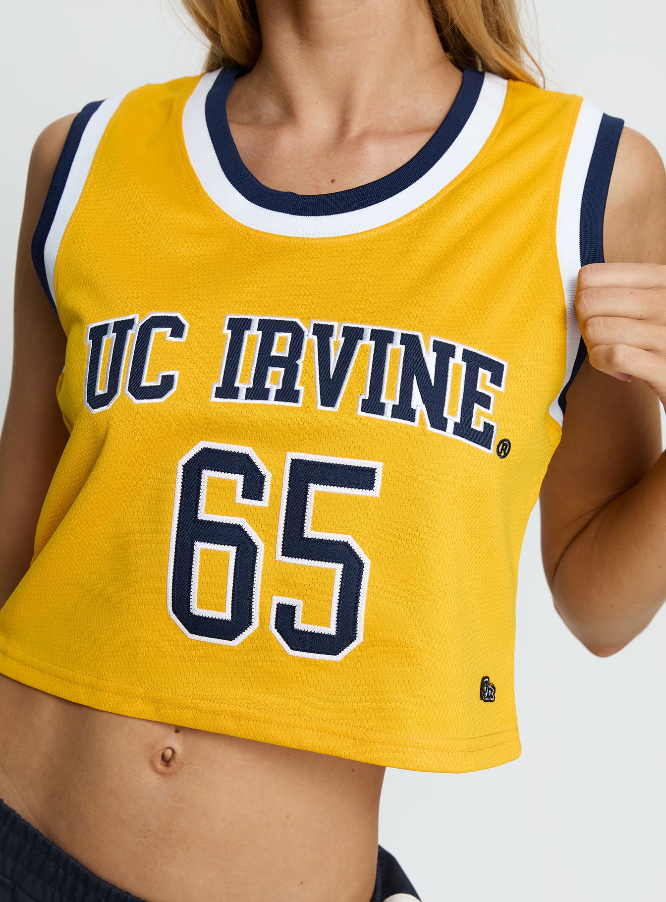 UC Irvine Cropped Basketball Jersey Tank Yellow - Image 6