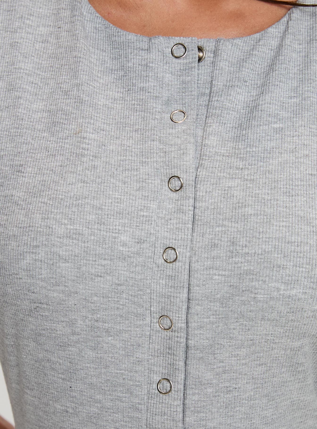 Good Impression Button Up Bodysuit Grey - Image 5