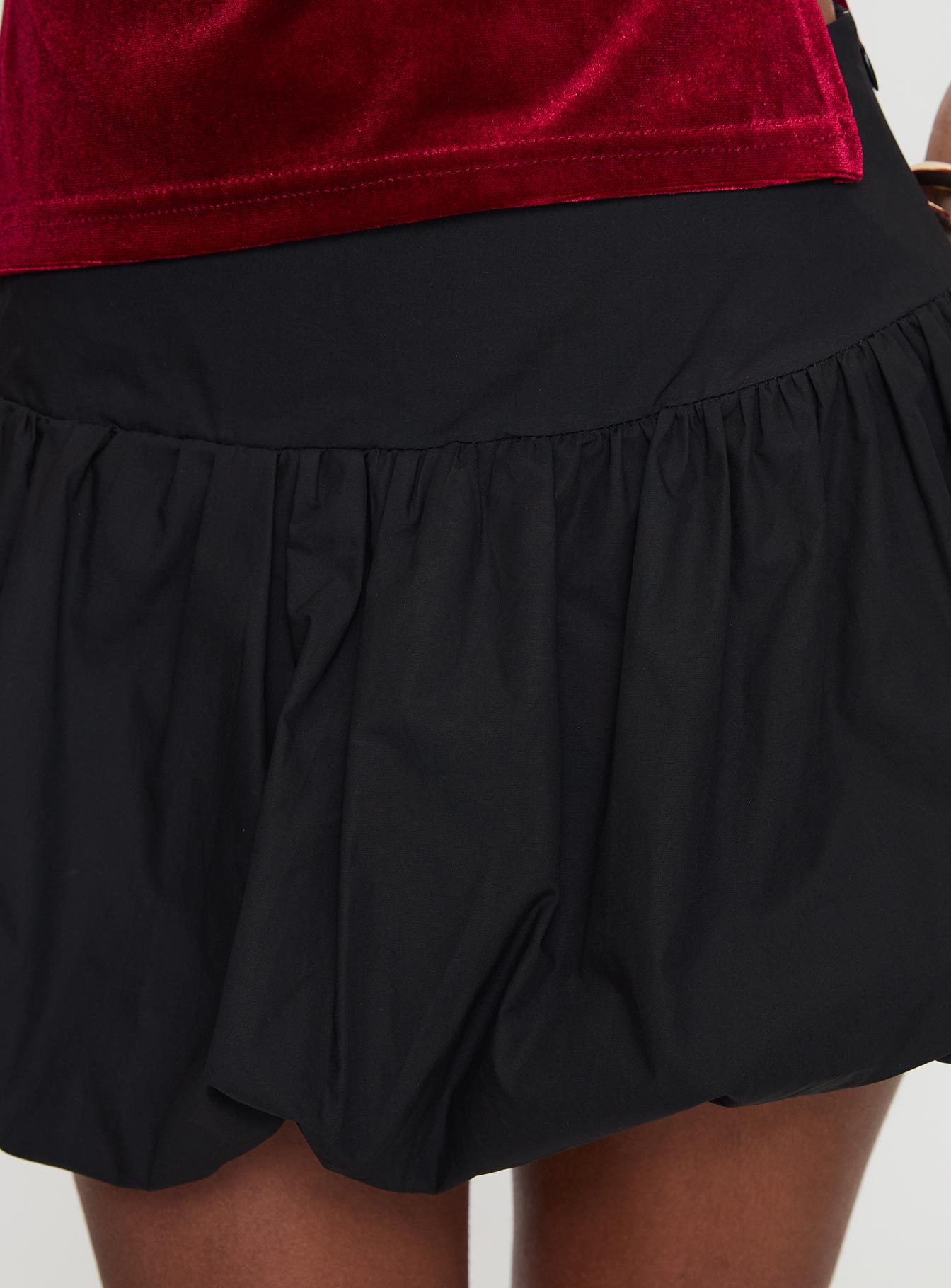 Marentino Bubble Hem Mini Skirt Black - Image 6