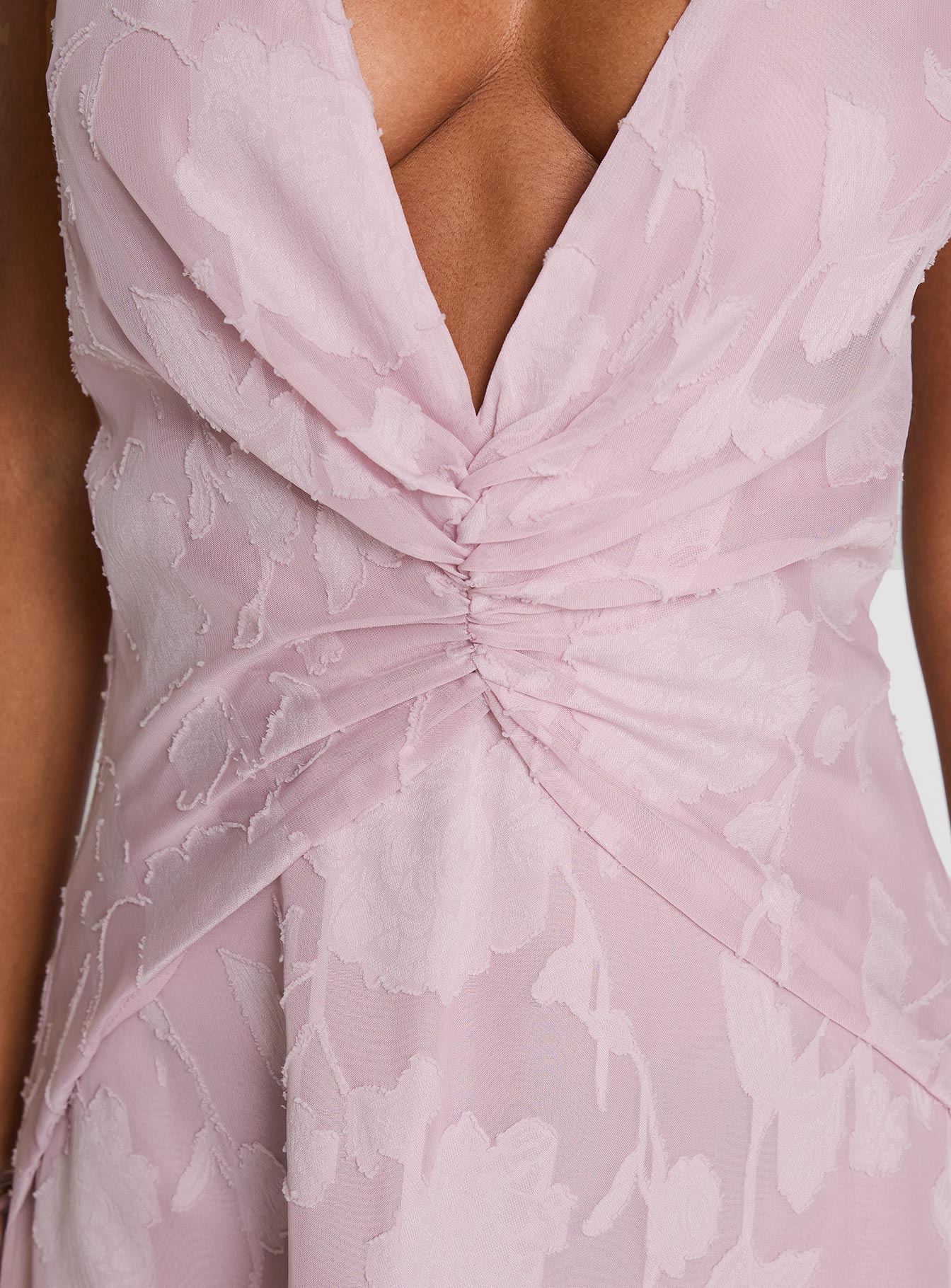 Frederica Plunge Burnout Maxi Dress Mauve - Image 6