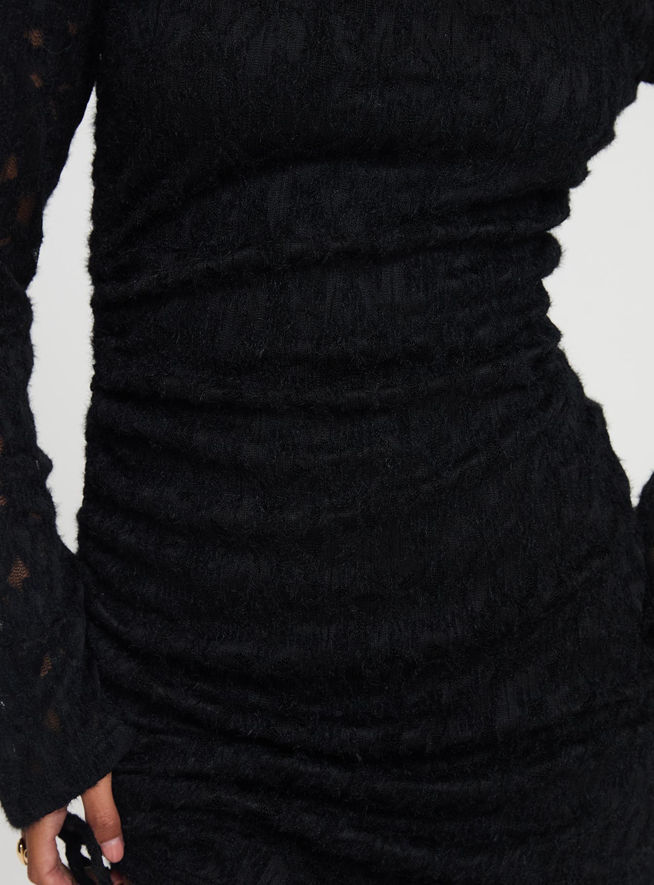 Que Sera Long Sleeve Mini Dress Black - Image 5