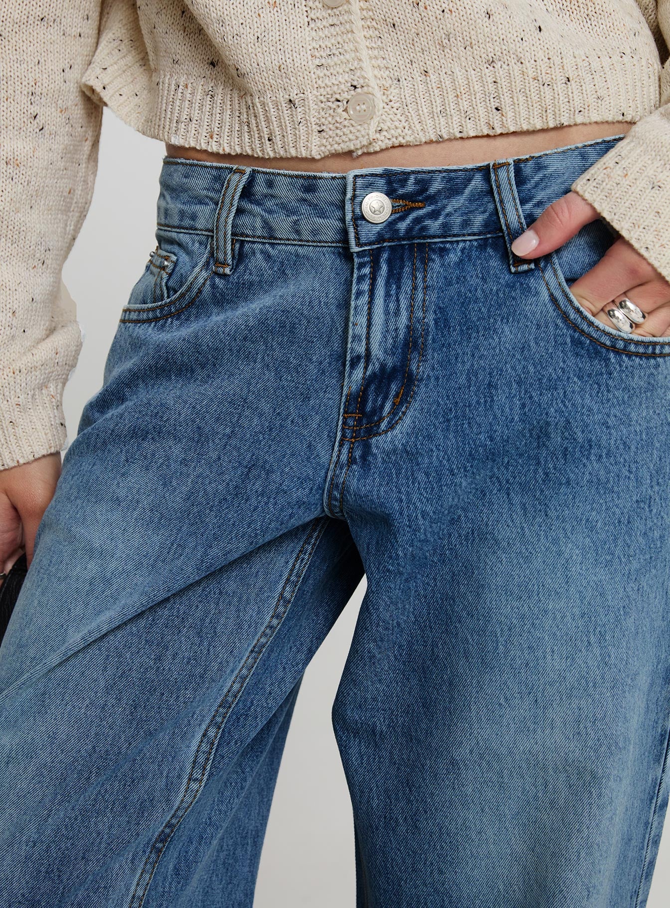 Sabryna Low Rise Straight Leg Jeans Blue - Image 6