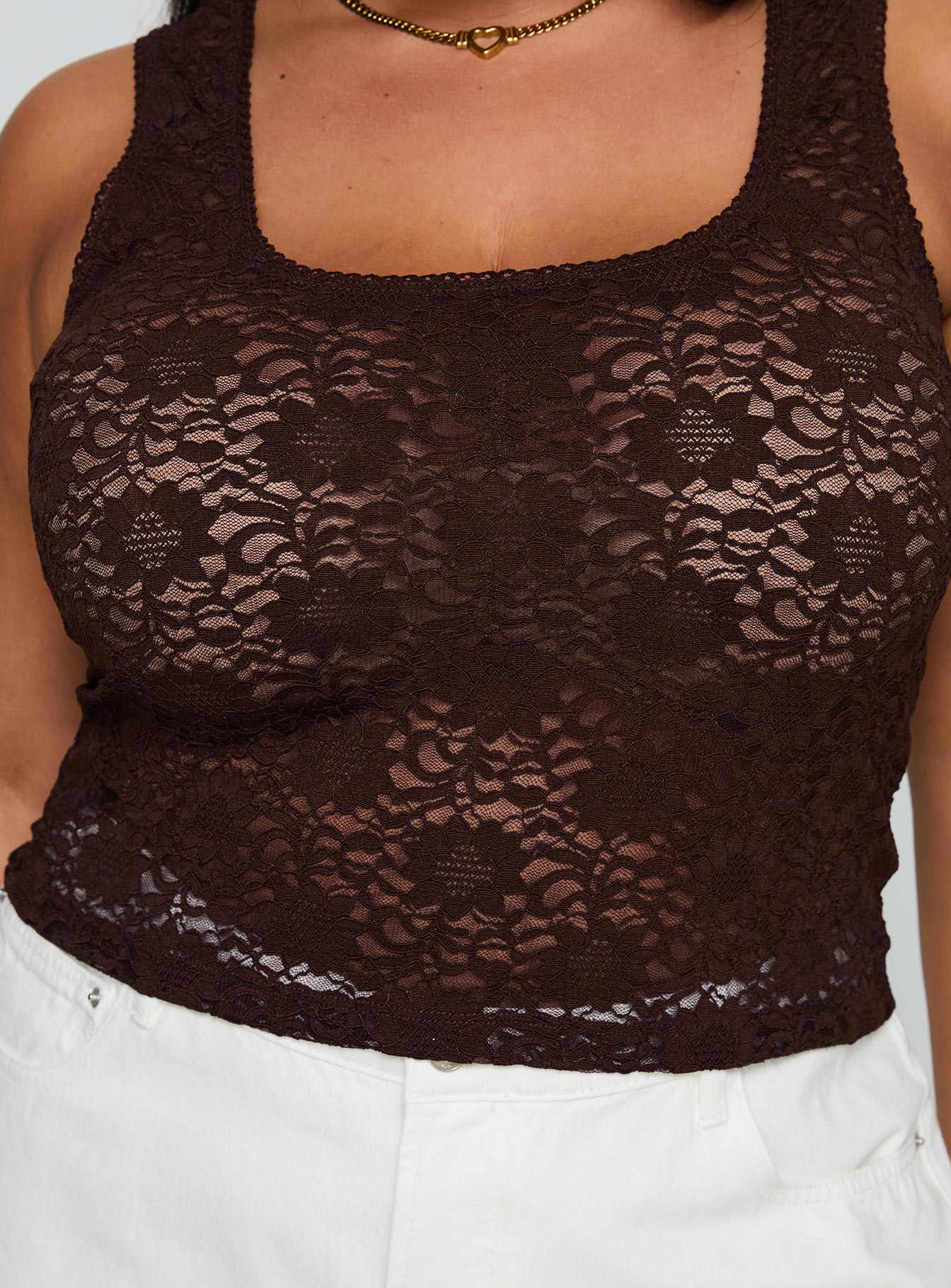 Bennington Lace Top Brown Curve - Image 6