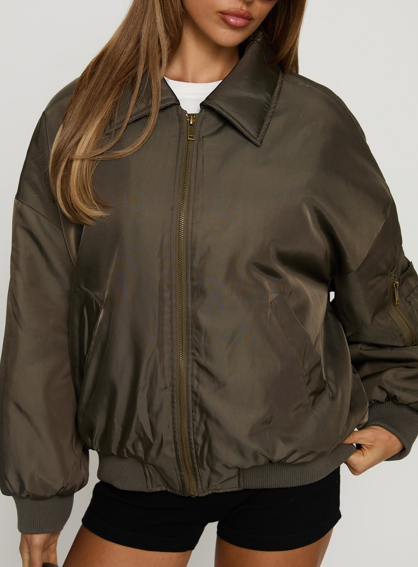 Say Less Bomber Jacket Khaki - Image 5