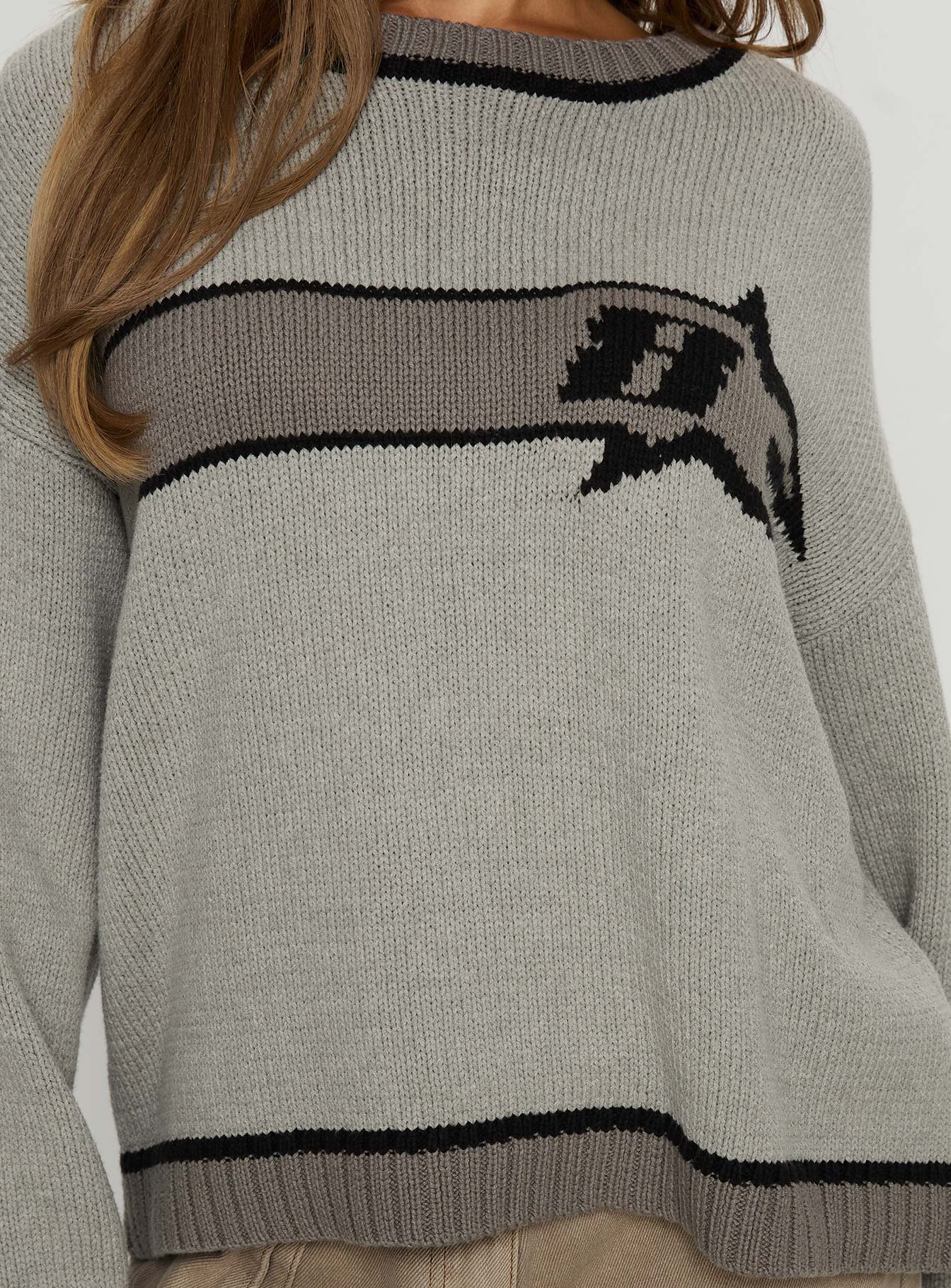 Star Track Graphic Jumper Grey - Image 6