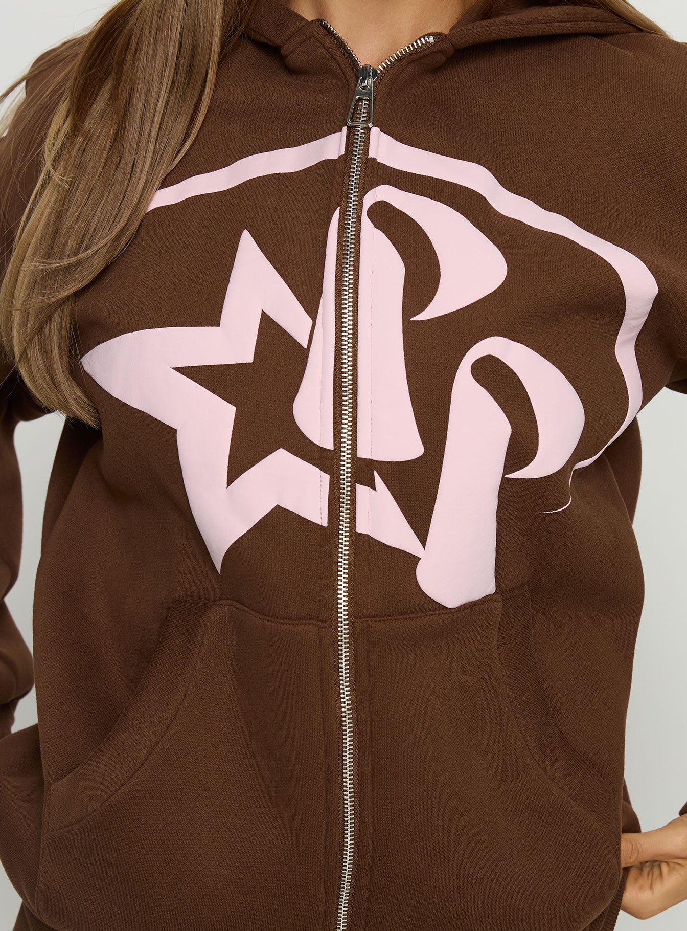 Princess Polly Stargirl Zip Through Jumper Brown - Image 6