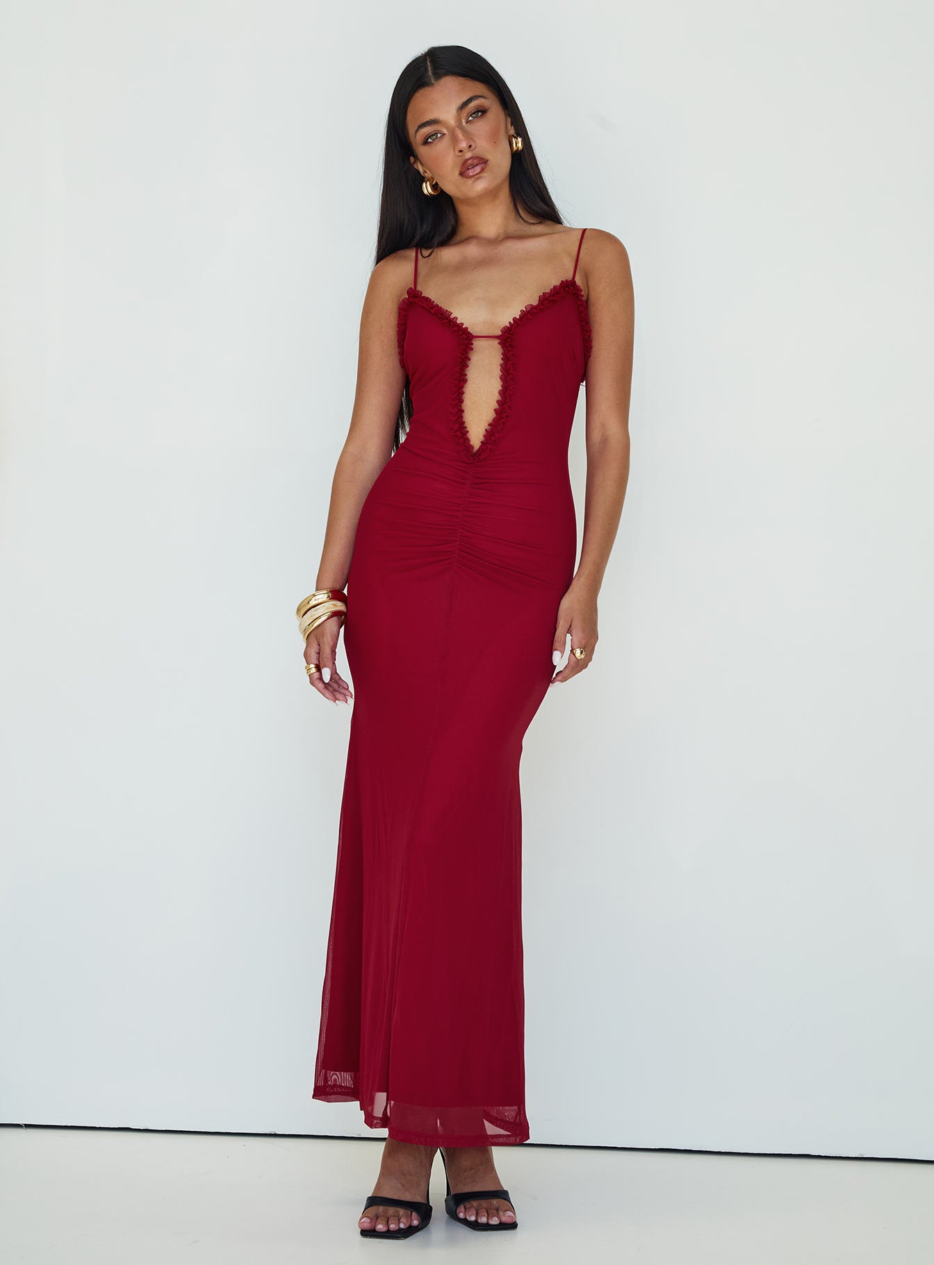 Capisce Maxi Dress Red Petite - Image 5