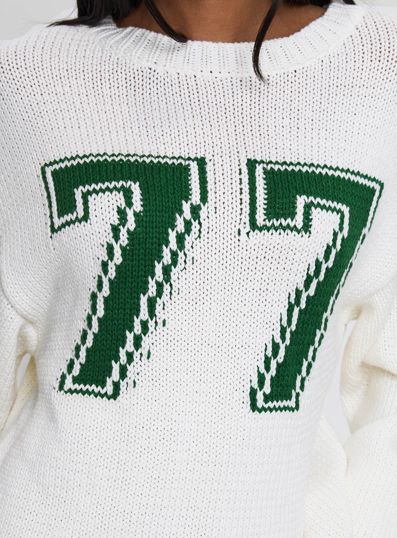 Summer 77 Knit Sweater White / Green - Image 6