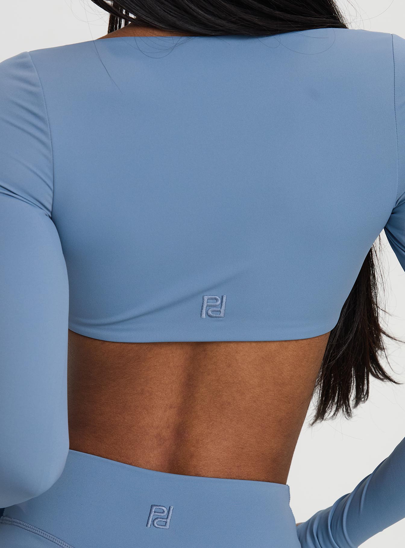 Set Point Active Square Neck Long Sleeve Top Blue - Image 7