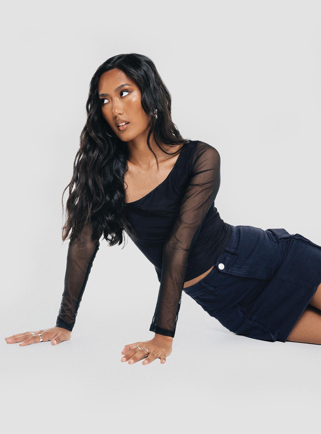 Myrtle Cargo Mini Skirt Navy - Image 6