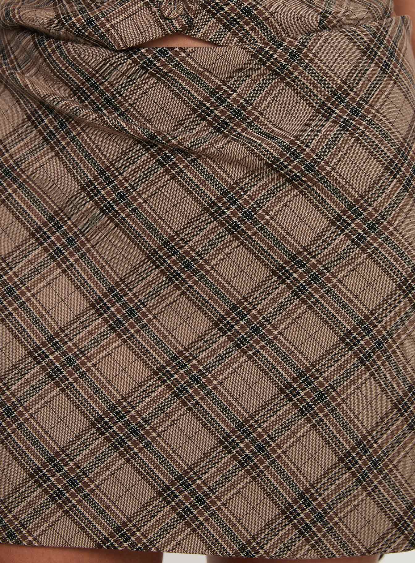 Terrace Mini Skirt Brown Check - Image 6