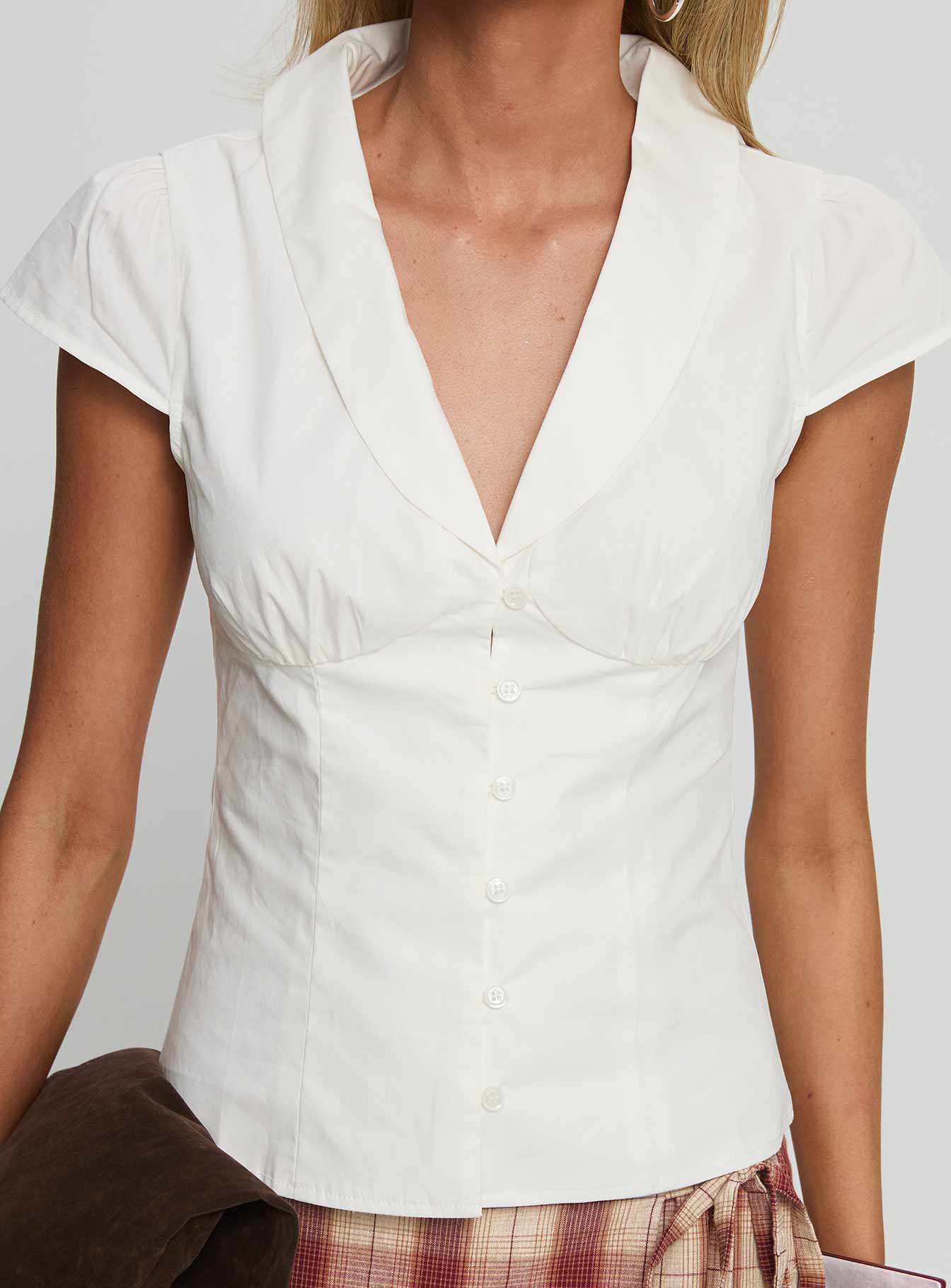 Ellis Island Collared Top White - Image 6