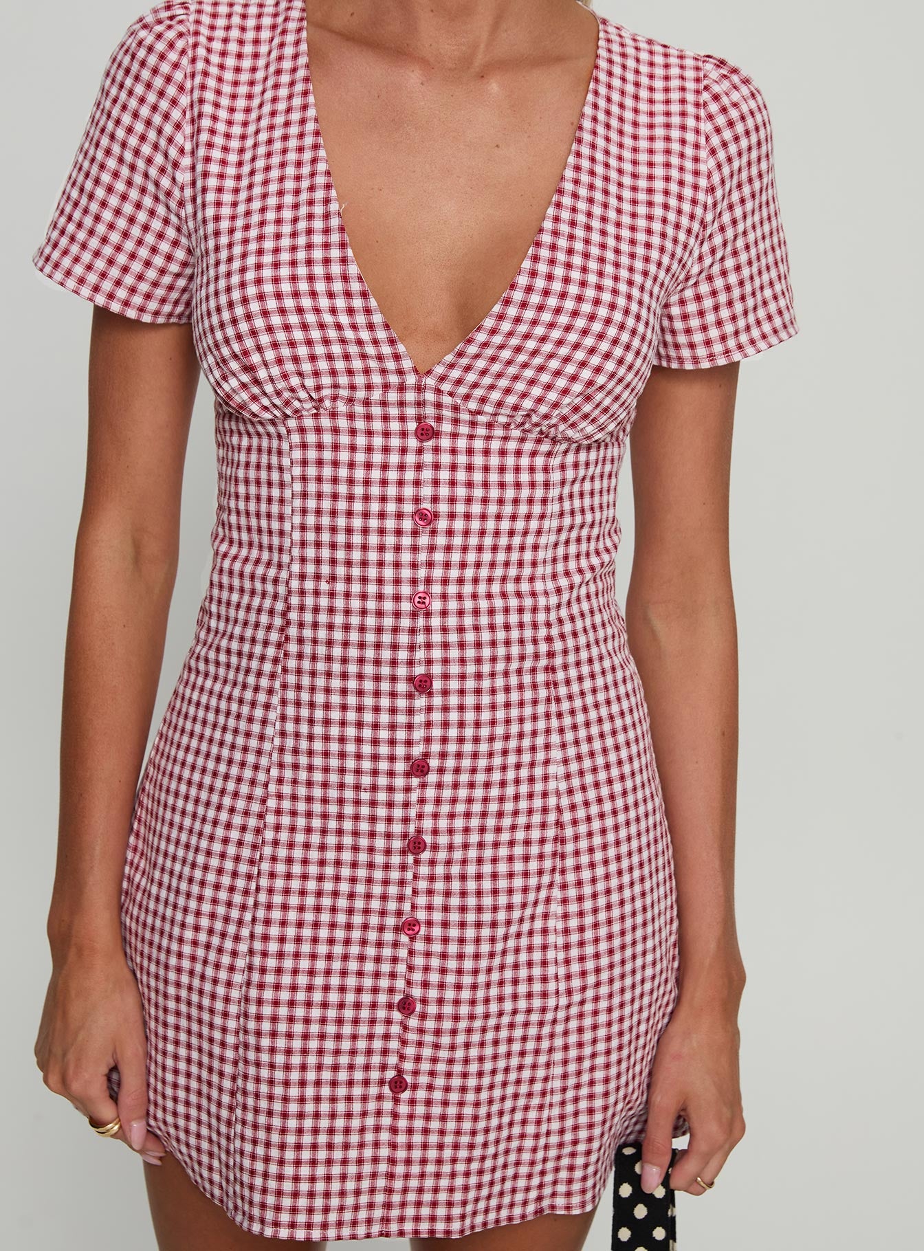 Loveliness Playsuit Red Check - Image 6