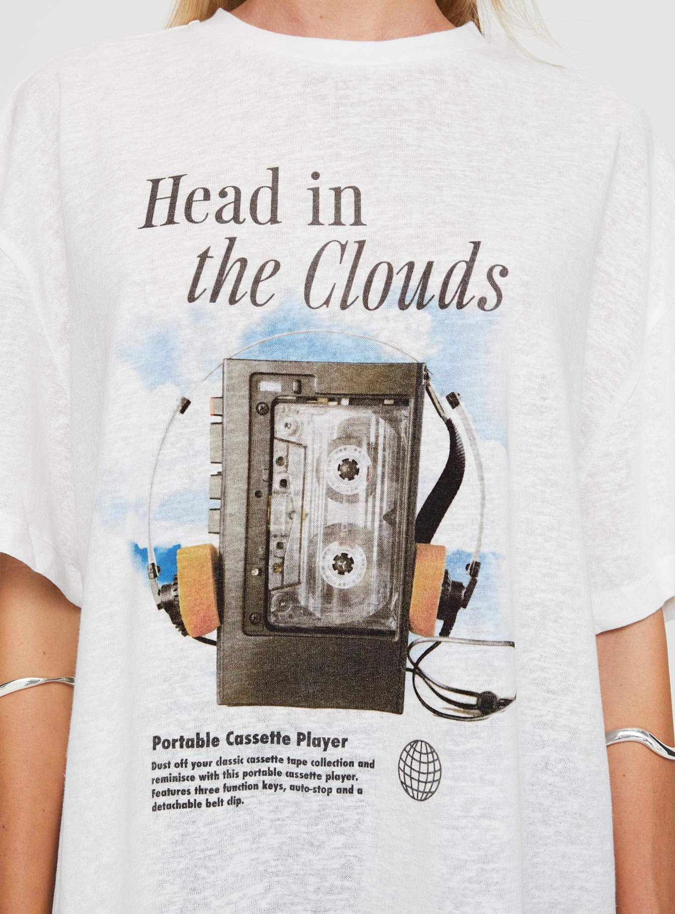 Cloud Cassette Oversized Tee White - Image 6