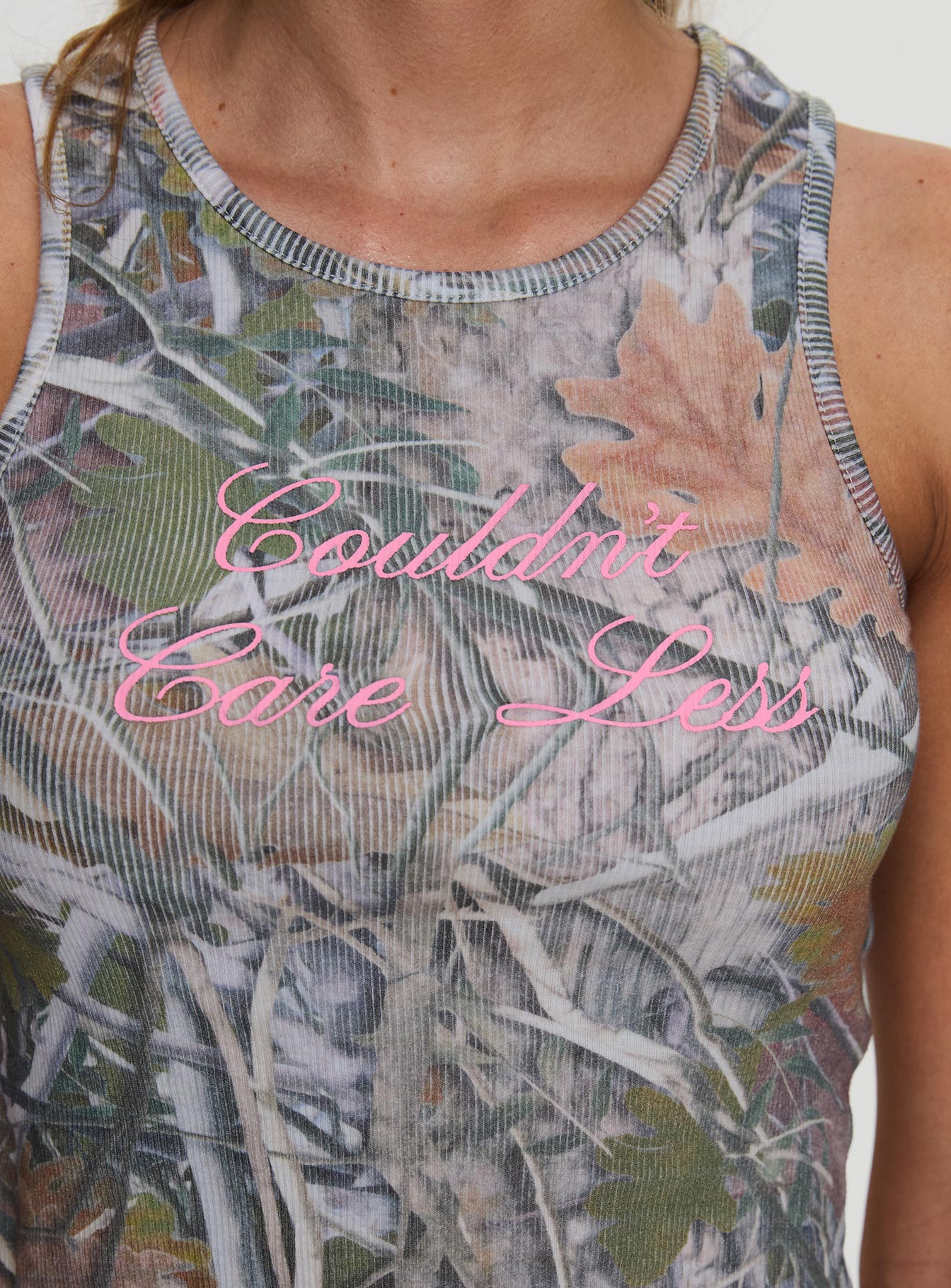 Couldn't Care Less Graphic Top Leafy Camo - Image 6