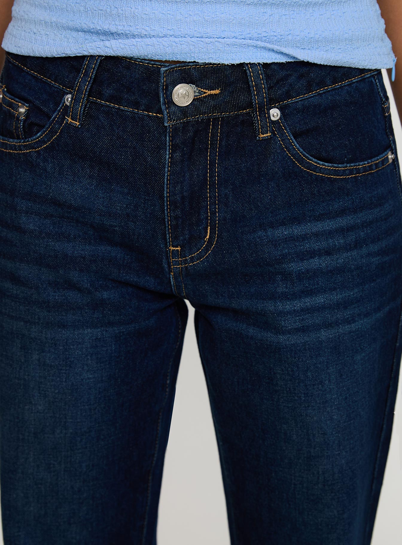 Rearview Low Rise Bootleg Jeans Dark Blue - Image 6